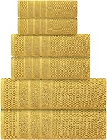 Vista 32 de Juego de toallas de baño - 100% algodón - 2 toallas de baño, 2 toallas de mano y 2 toallitas - Grandes, gruesas, esponjosas, absorbentes, secado