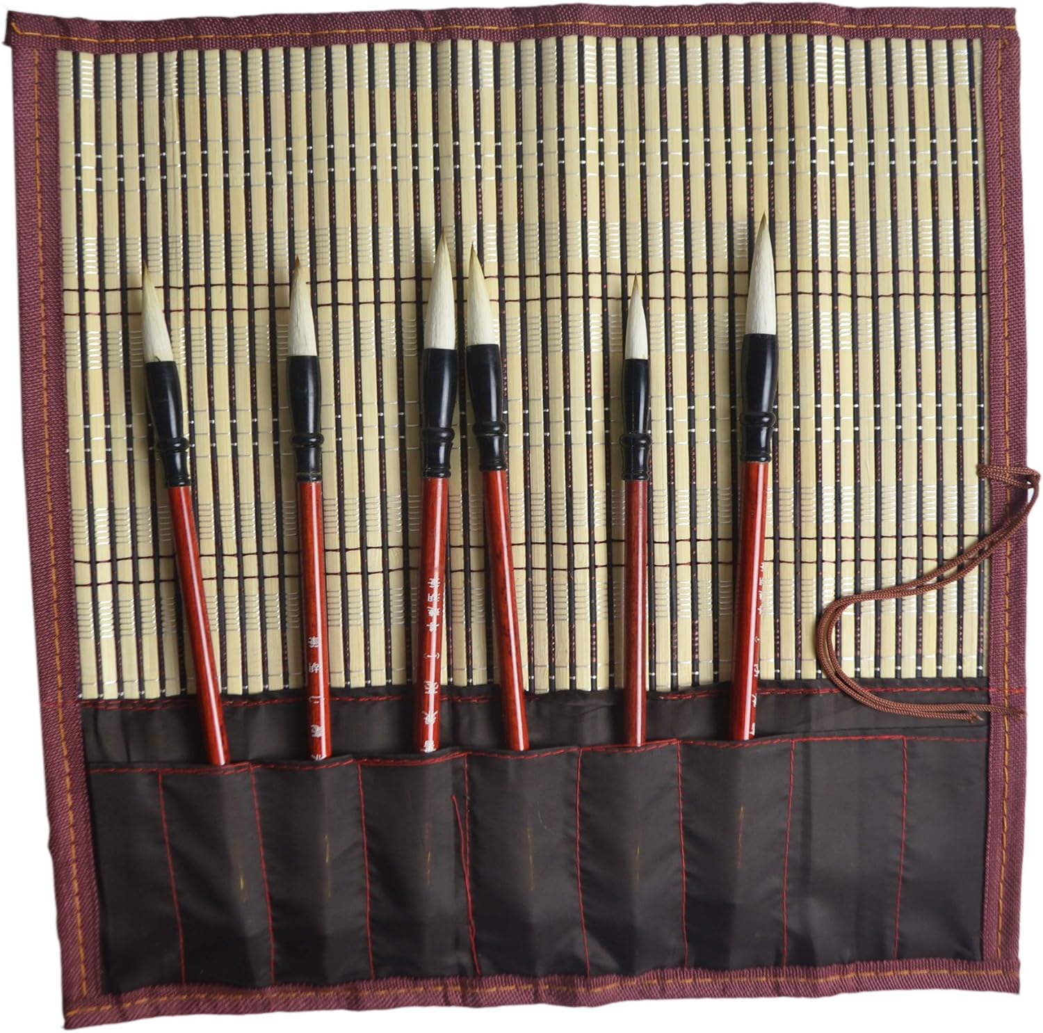 Bamboo Calligraphy Brush Holder Rollup Protection 15"x14"- Large (1)