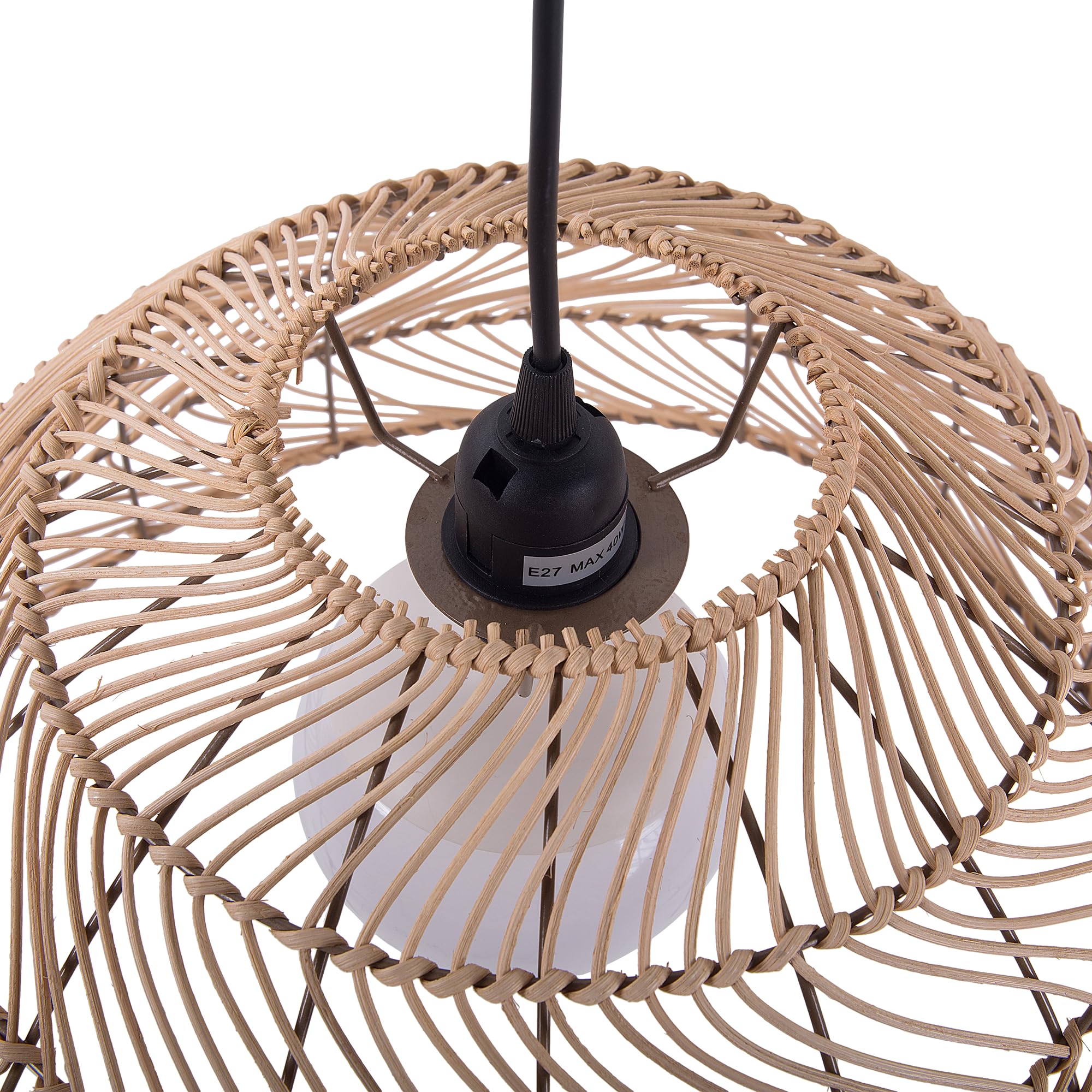 Beliani Pendelleuchte im Kolonialstil Rattan Leuchte natürlich Selenge