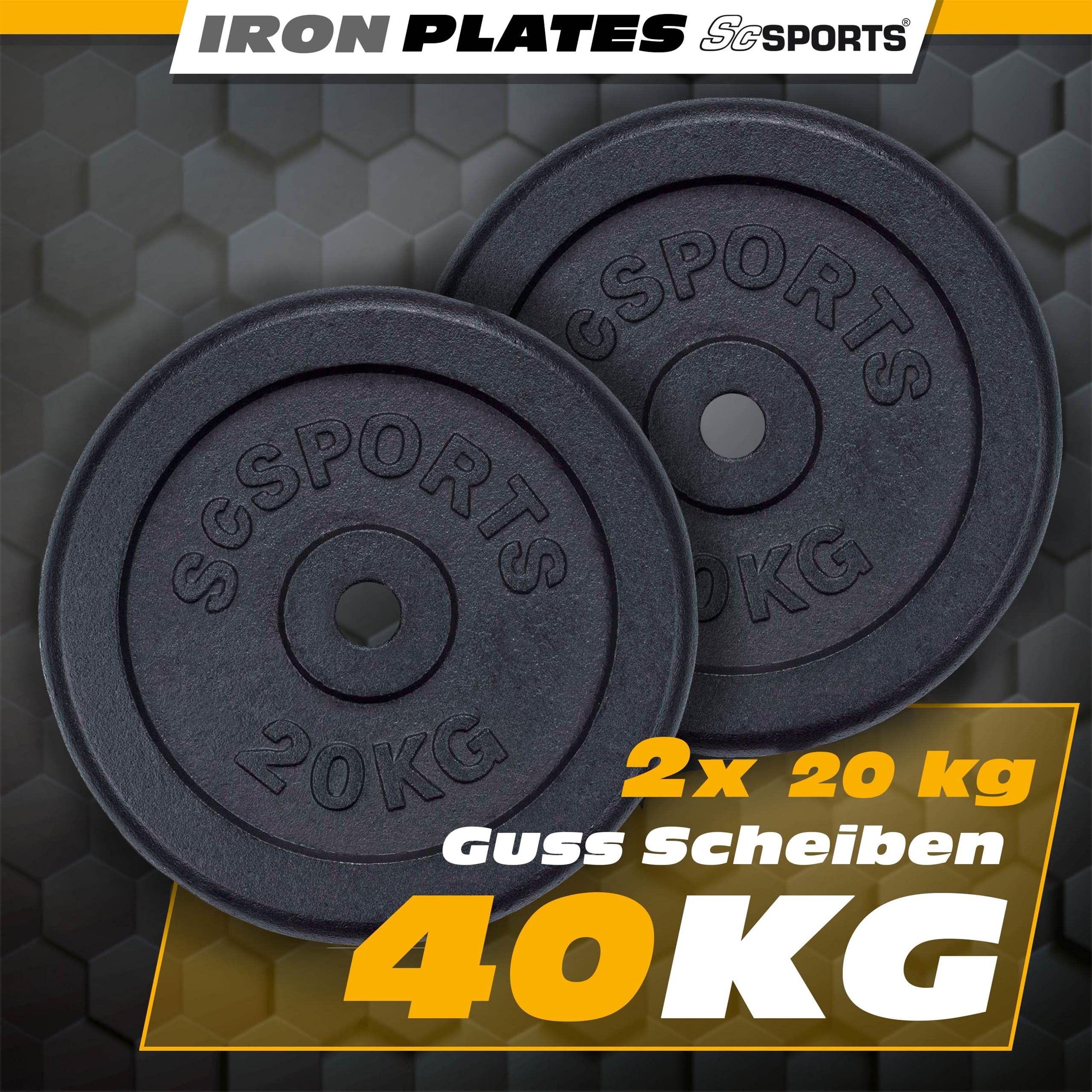 ScSPORTS® Set di dischi da 30 mm, 2-120 kg, in ghisa