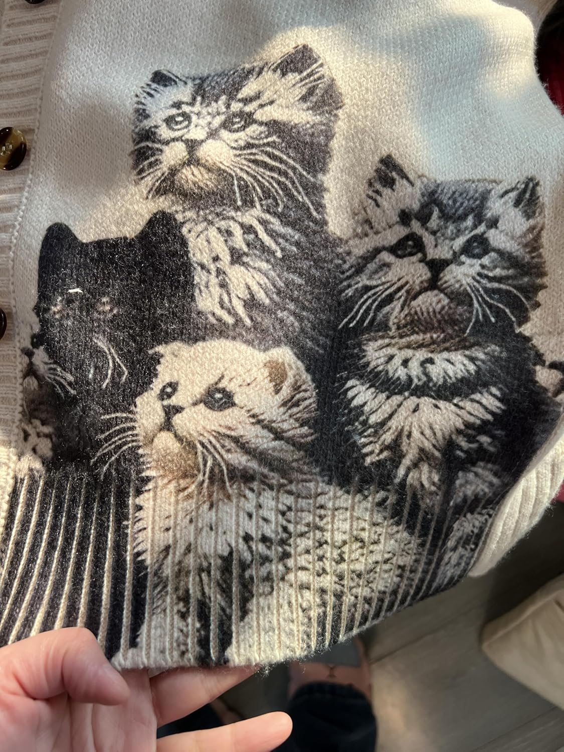 Graphic Cardigans for Women Knitted Button Oversize Cat Graphic Sweater Warm Cartoon Casual Trendy Cardigans - Image 6