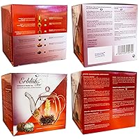 Vista 7 de Creano Blooming Tea Set de regalo con maceta de vidrio de 17 oz/16.9 fl oz con 6 té de flores cada 3 piezas de té blanco y negro