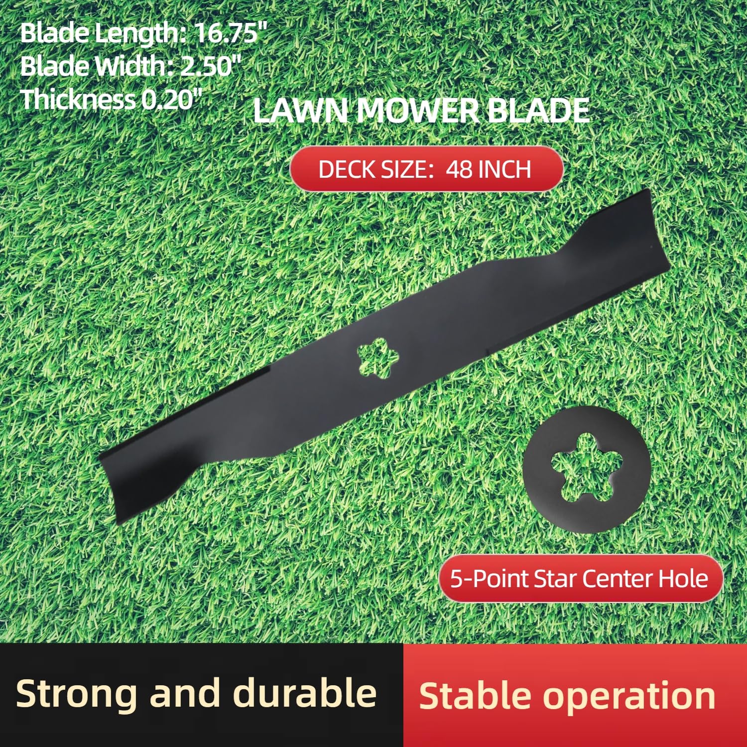 Juego de 3 cuchillas compatible con cubierta de corte de 48 pulgadas Husqvarna/Poulan/Craftsman 173920, 180054, 532180054, 539107519, PP24005, 532173920, YTA24V48, YTH2148, YTH2248