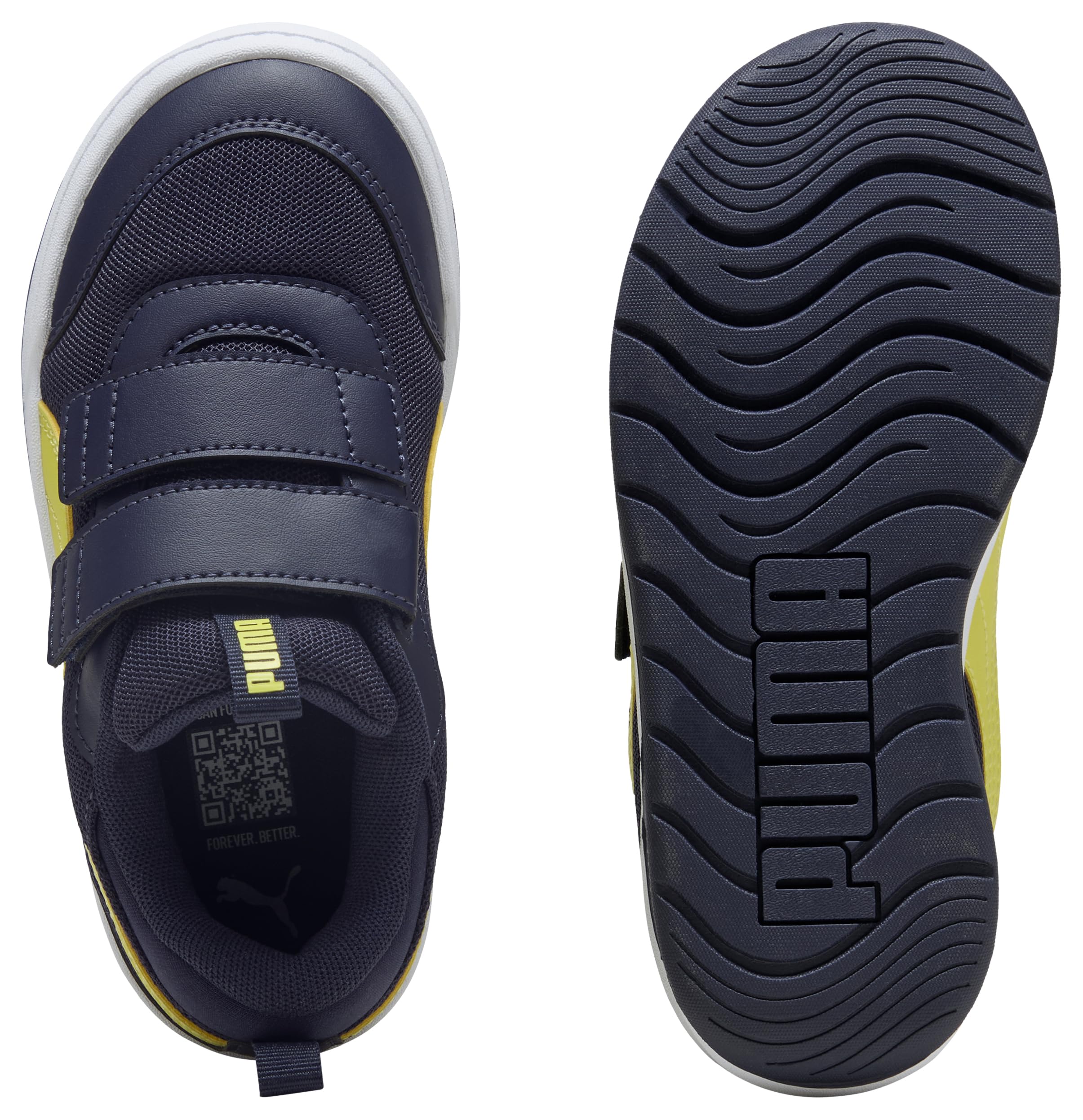PUMA MULTIFLEX 2 MESH V PS Sneaker, Navy-LUX Lime, 11 UK Child, Puma Navy Lux Limonka, 29 EU
