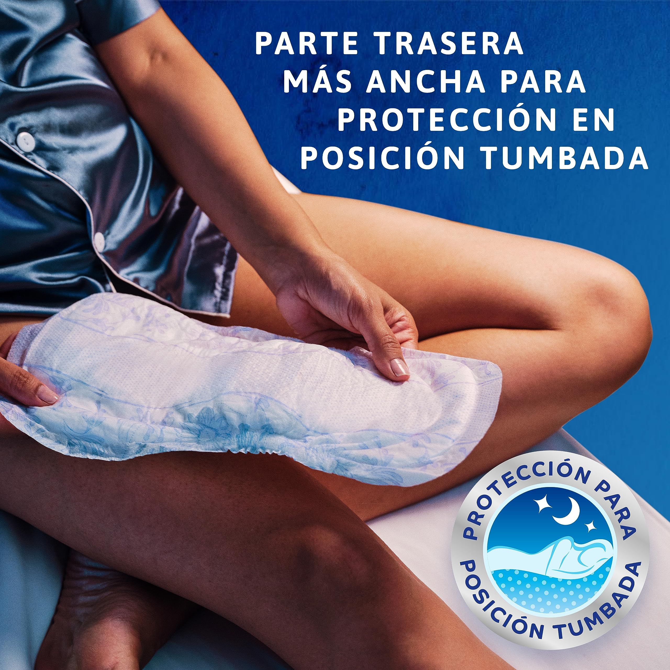 TENA Discreet Protect+ Maxi Night x48: Compresas Nocturnas para Mujeres - Máxima Protección y Confort al Acostarse, y Absorción con InstaDRY™ - Paquete Mensual de 48 unidades (6x8)