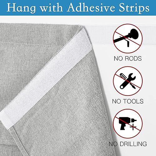 Miniatura 3 de RYB HOME Persianas de puerta francesa para oscurecer la habitación, persianas de lino Nautre para ventana, cortinas de puerta Tricia con aislamiento