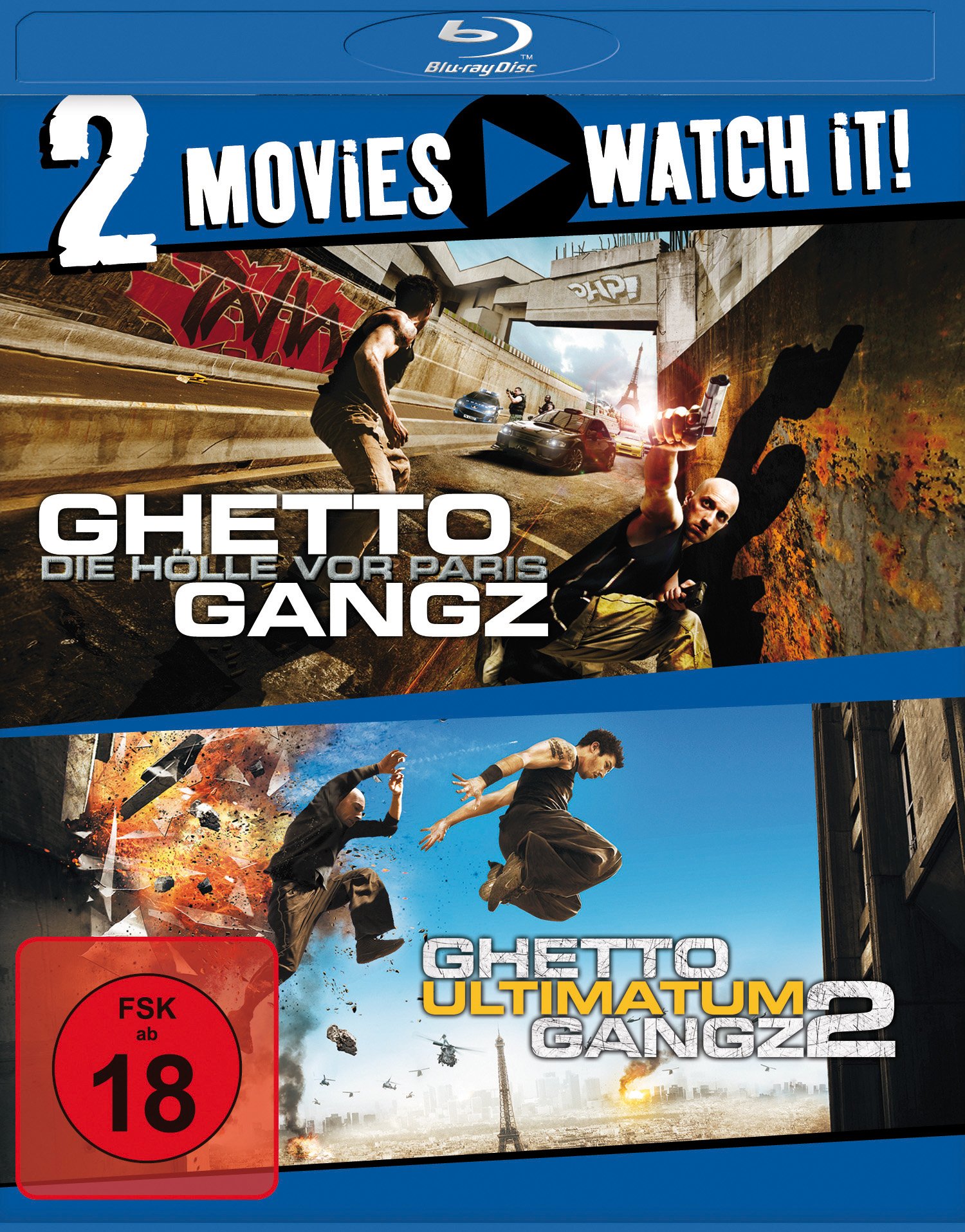 Ghetto Gangz 1+2 Blu-ray saga completa de películas de artes marciales en disco