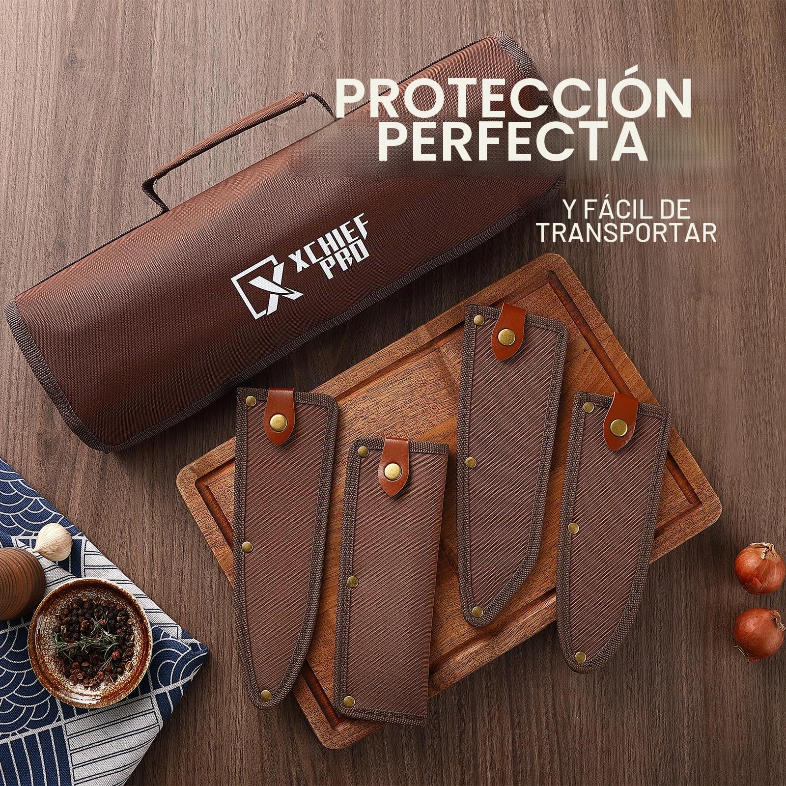 Juego de 4 cuchillos de cocina japoneses de acero al carbono | Juego de cuchillos de cocina que incluye cuchillo Kiritsuke/Gyutou/Santoku/Nakiri, con tijeras para aves/bolsa de transporte