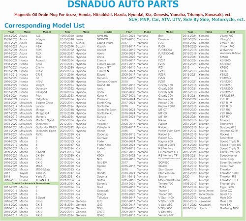 Miniatura 5 de 1 tapón magnético de drenaje de aceite de acero inoxidable M14x1.0.197 in para Honda Accord Civic CR-V Odyssey, Acura Ford GM Mazda Hyundai KIA Audi