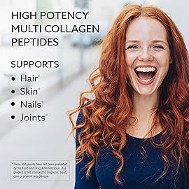 AMPLICELL Multi Collagen Peptides Powder - Hydrolyzed Type I & III Protein - Grass-Fed, Unflavored, Keto & Paleo Friendly - Hair, Skin, Nails, Joints & Mobility Support - 41 Servings