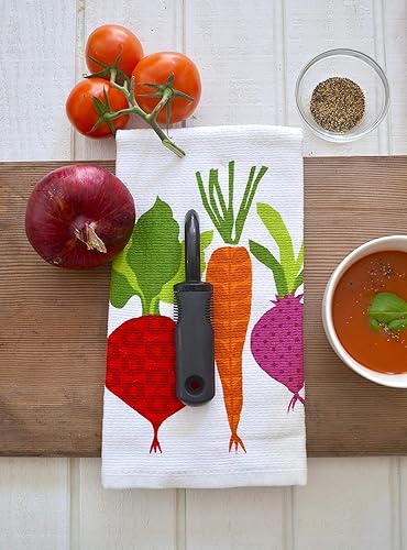 Miniatura 4 de T-fal Textiles Toalla de cocina de algodón tejido con estampado de doble cara, 16 x 26 pulgadas, estampado de verduras