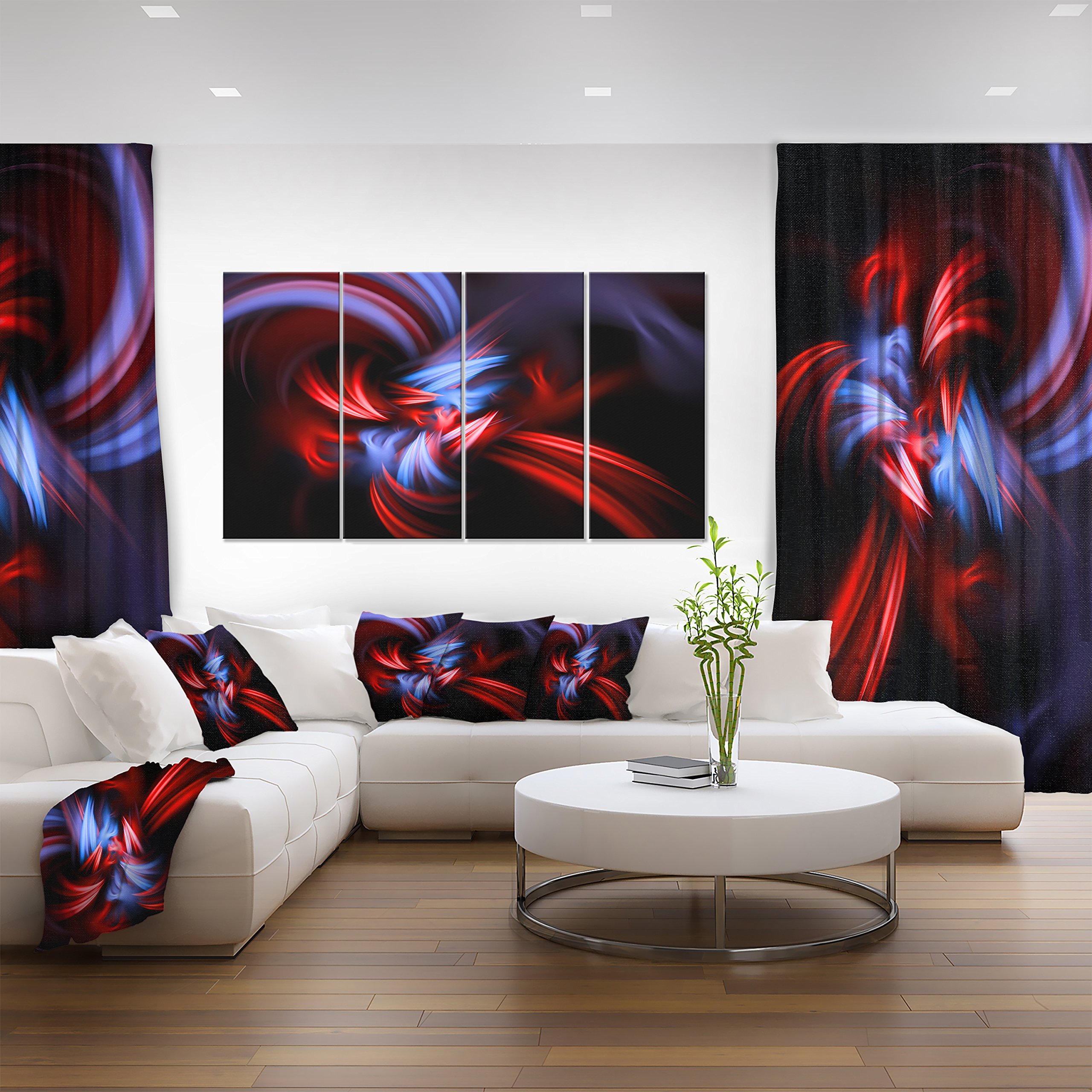 WEAVE様 Amazon.co.jp: DesignArtフラクタルレッド接続ストライプ抽象アート