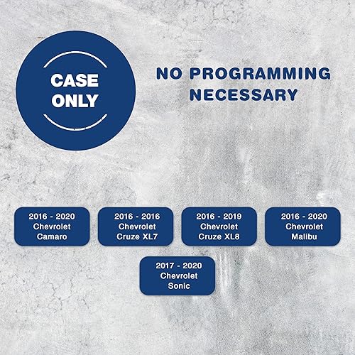 Miniatura 3 de KeylessOption Funda para llavero de repuesto para Chevrolet Chevy Camaro Cruze Malibu Sonic 2016 2017 2018 2019 2020 Chevrolet Camaro Cruze Malibu