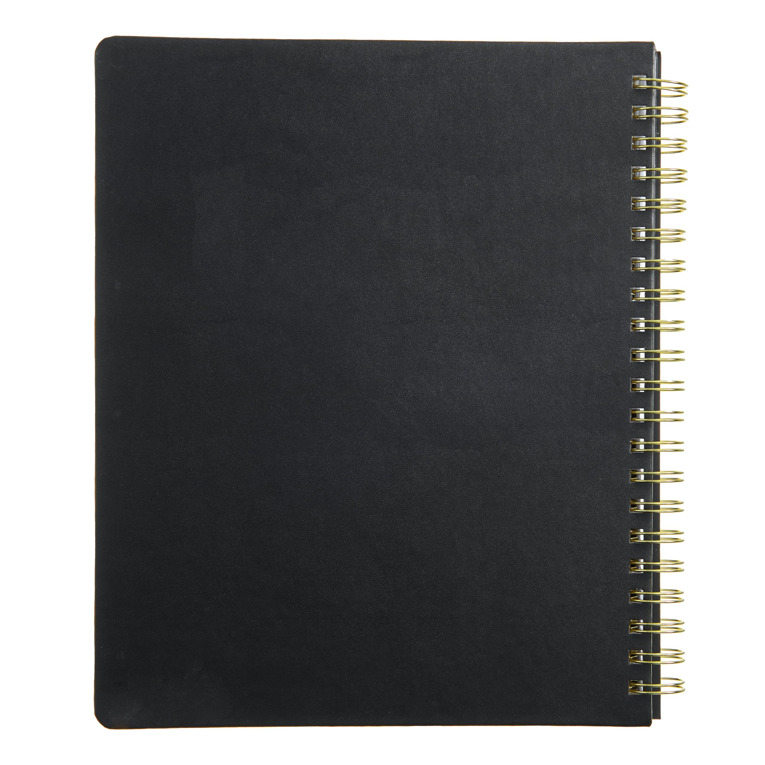 russell+hazel Agenda settimanale 2026, copertina in pelle vegana nera con dettagli in lamina d'oro, 190 adesivi in alluminio, tasca su entrambi i lati, 23,2 x 28,6 cm, 1 pezzo (105849)