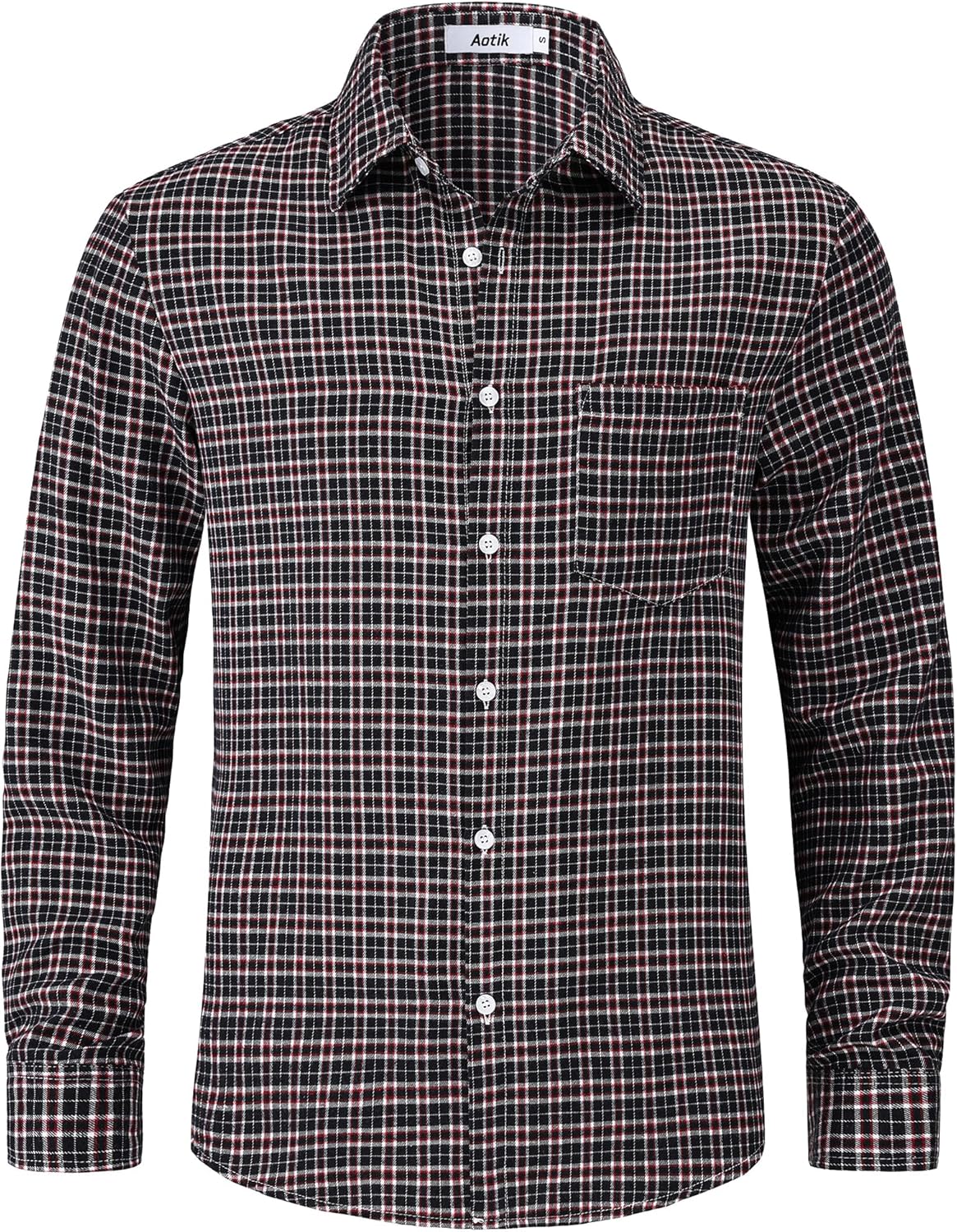 Mens Gingham Button Down Shirt Long Sleeve Dress Shirts Business Casual Shirts with Pockets - Image 2
