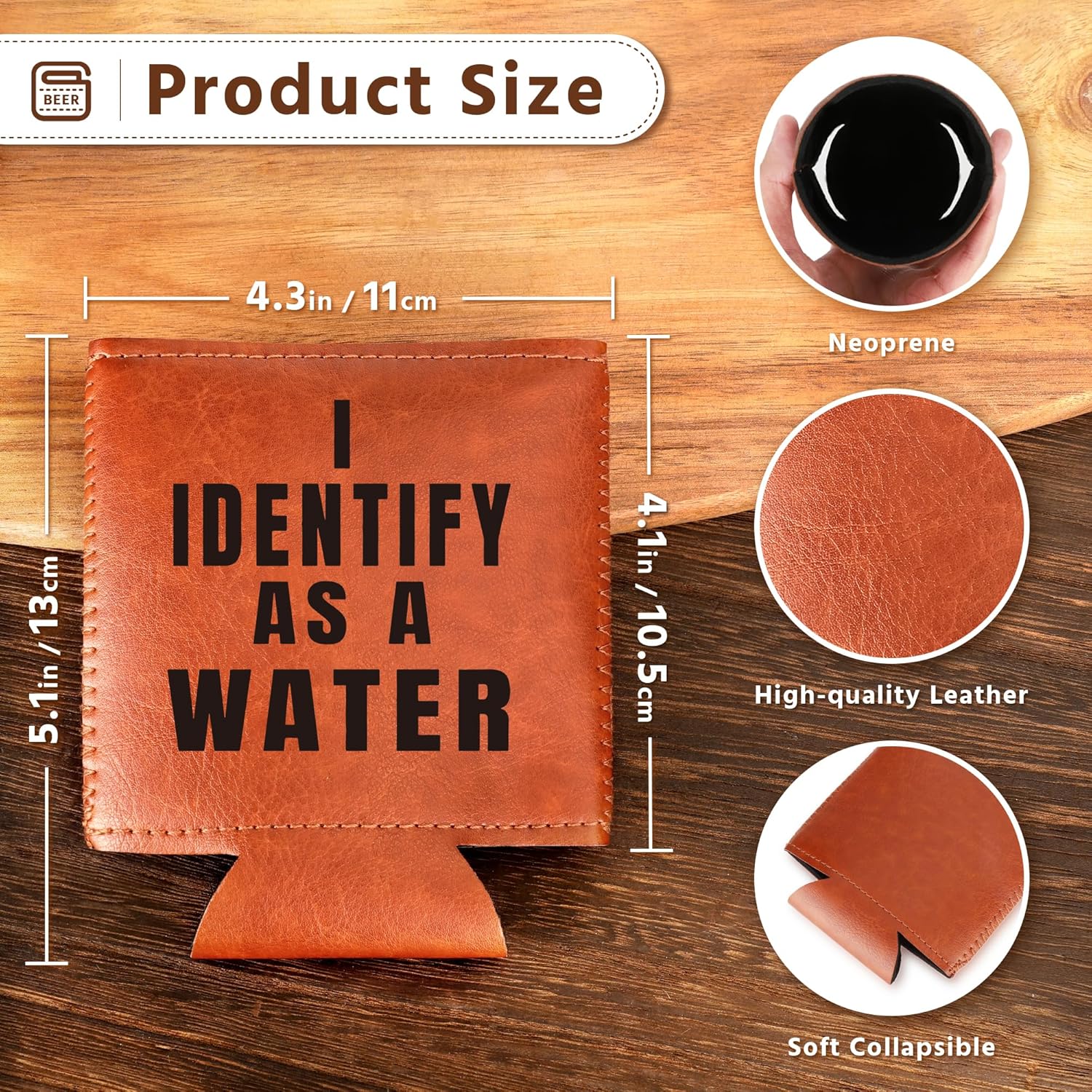 Funny Easter Basket Stuffers for Him Men Boyfriend, Fathers Day Father Gifts for Dad Grandpa Husband Anniversary Birthday, Cool Gag Gifts for Guys Valentines Leather Can Cooler Retirement Gifts 2026 - Image 2