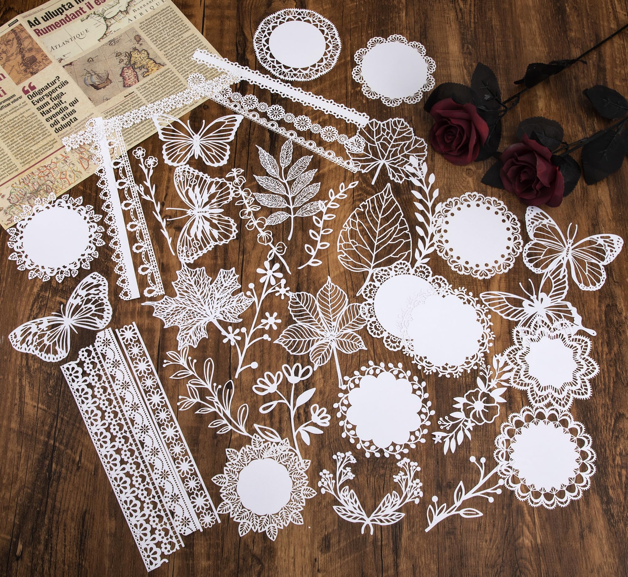 Papier Découpé En Dentelle Creuse 80 Pièces Papier De Scrapbooking Vintage Découpé En Dentelle Creuse Pour