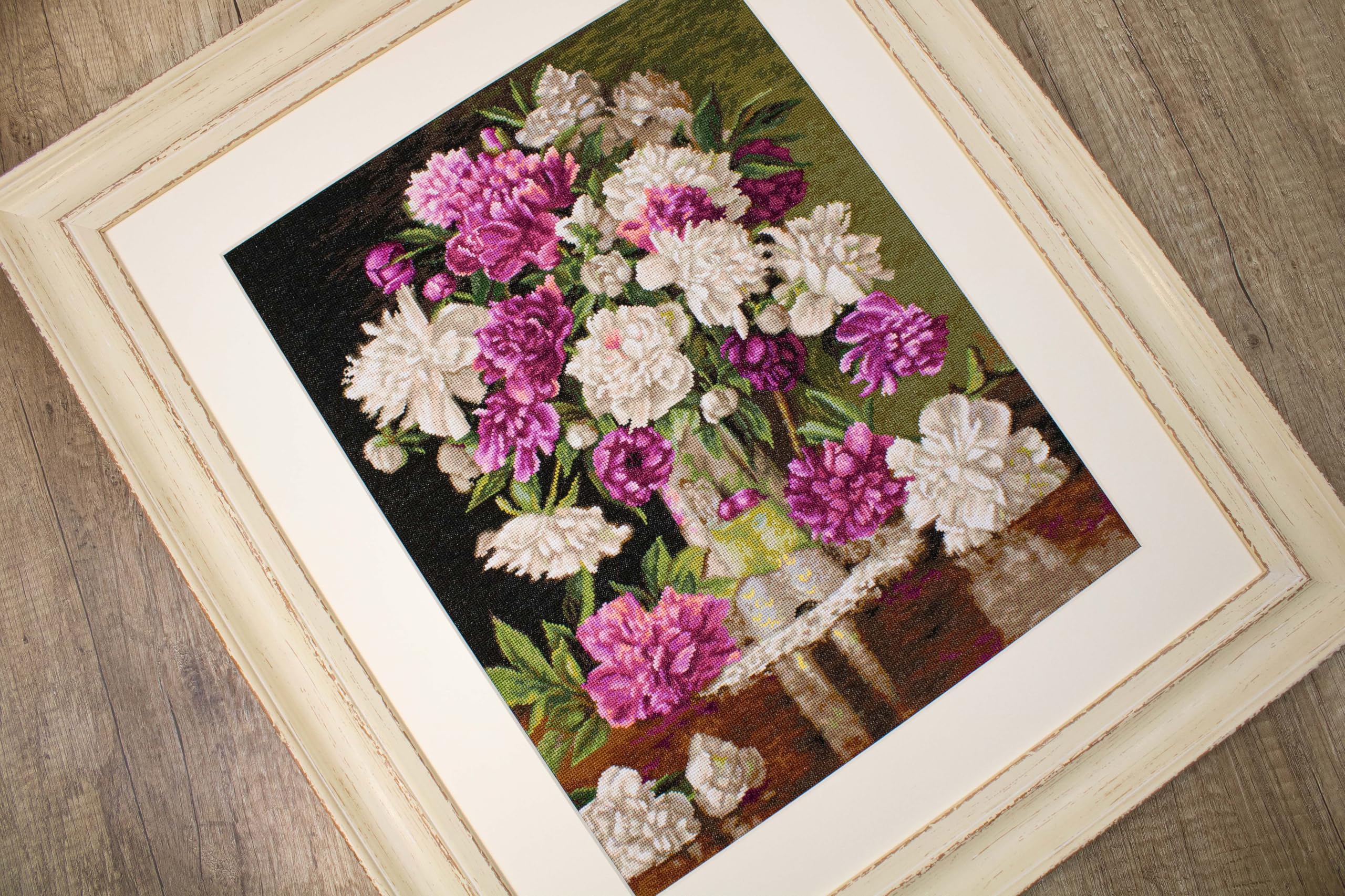 Kit Arazzo Luca-S - Peonie rosse e bianche G608