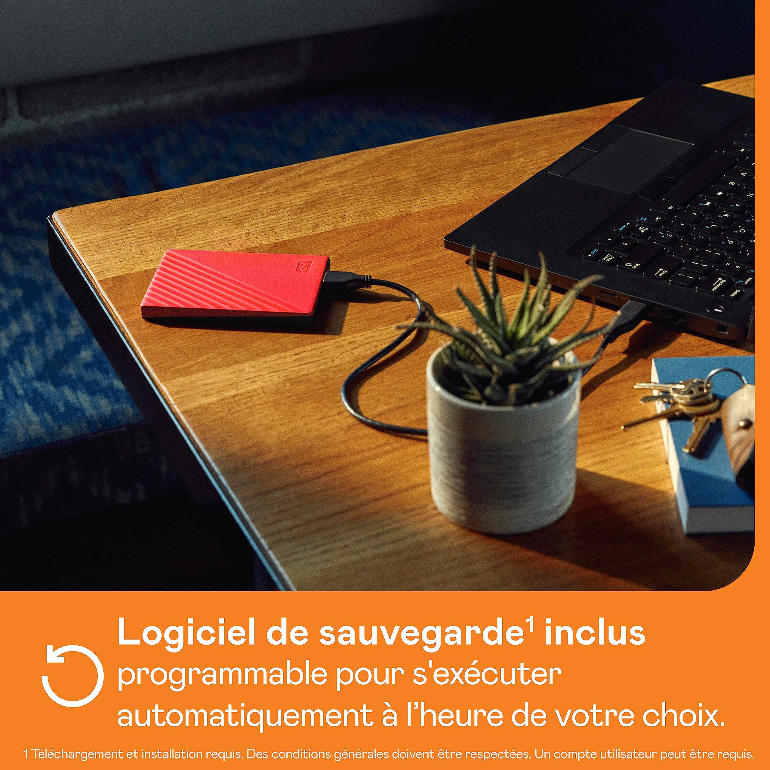 WD 4To My Passport Disque Dur Externe Portable, Parfait pour sauvegarde et stockage, Sauvegarde et protection par mot de passe, compatibilité avec PC, Xbox et PS4,