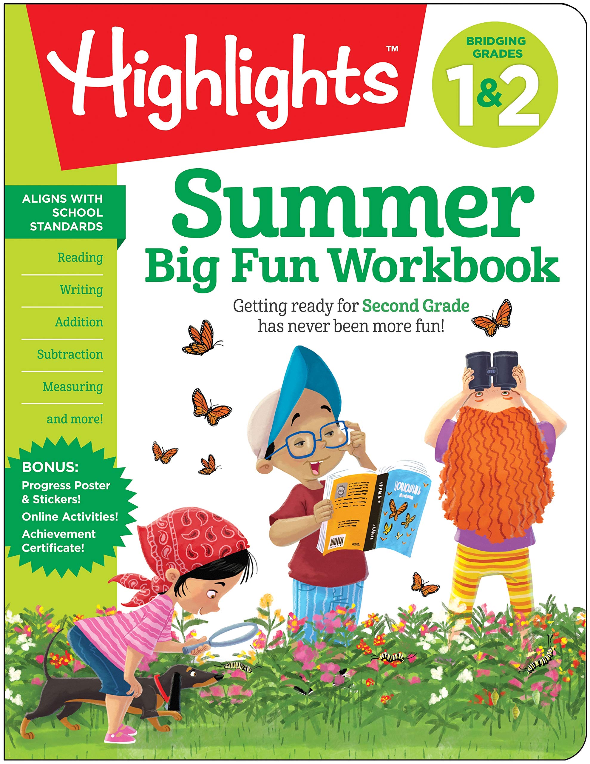Summer Big Fun Workbook Bridging Grades 1 & 2: Summer Before Second Grade Prep Workbook for Spelling, Reading Comprehension, Language Arts and More