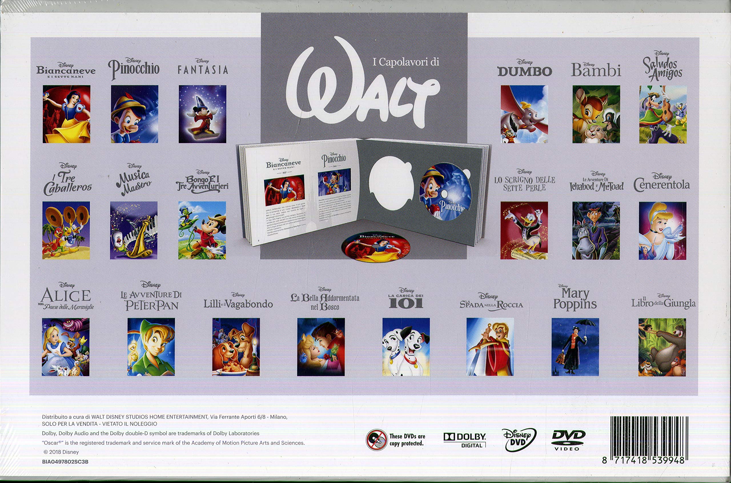 I Capolavori Di Walt 2018 ( Box 20 Dvd) - Italiano