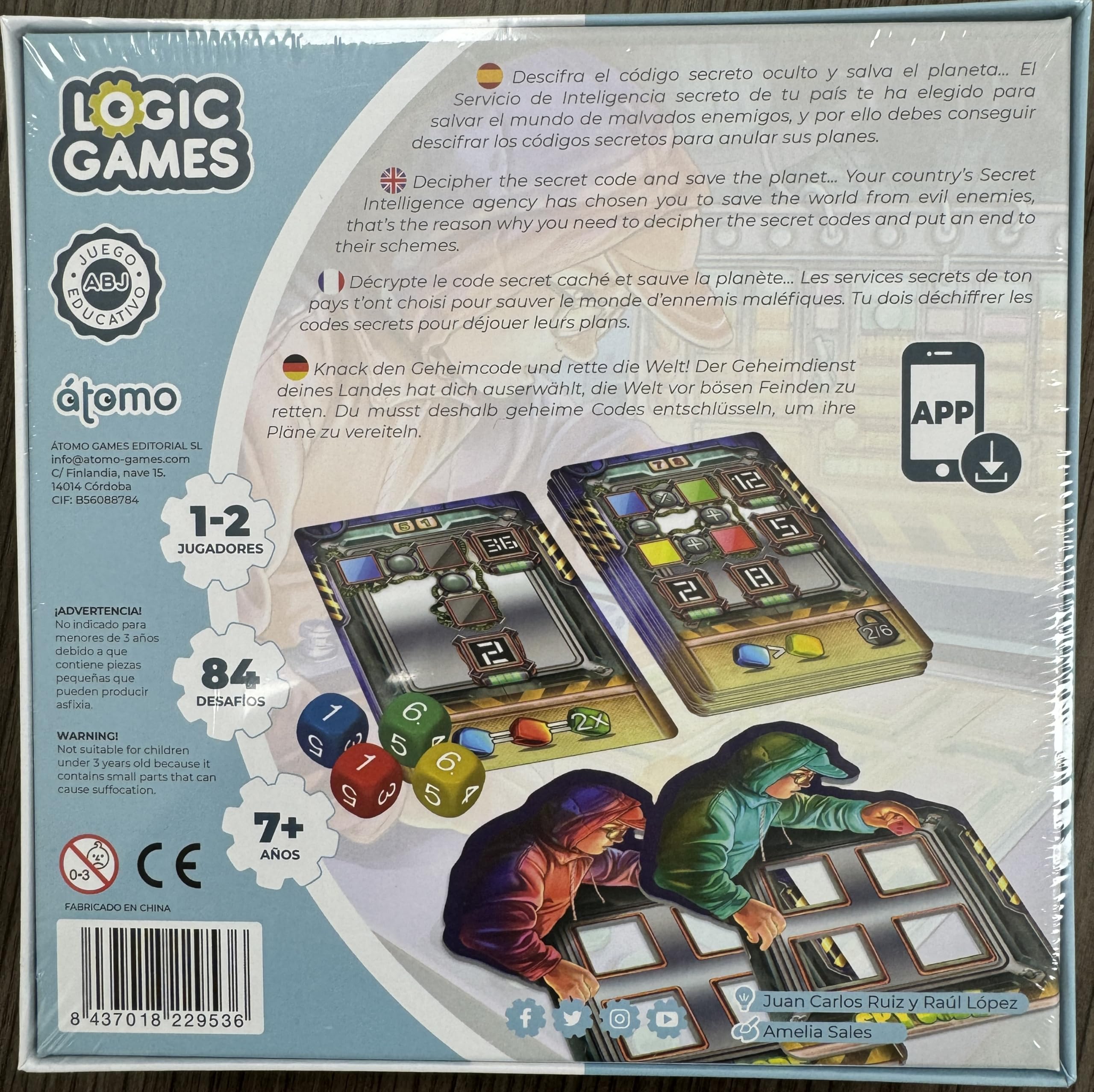 Spy Code Logic Game Juego para 1 Jugador a partir de 7 años Juego por razonamiento, lógica, Atención y cálculo mental