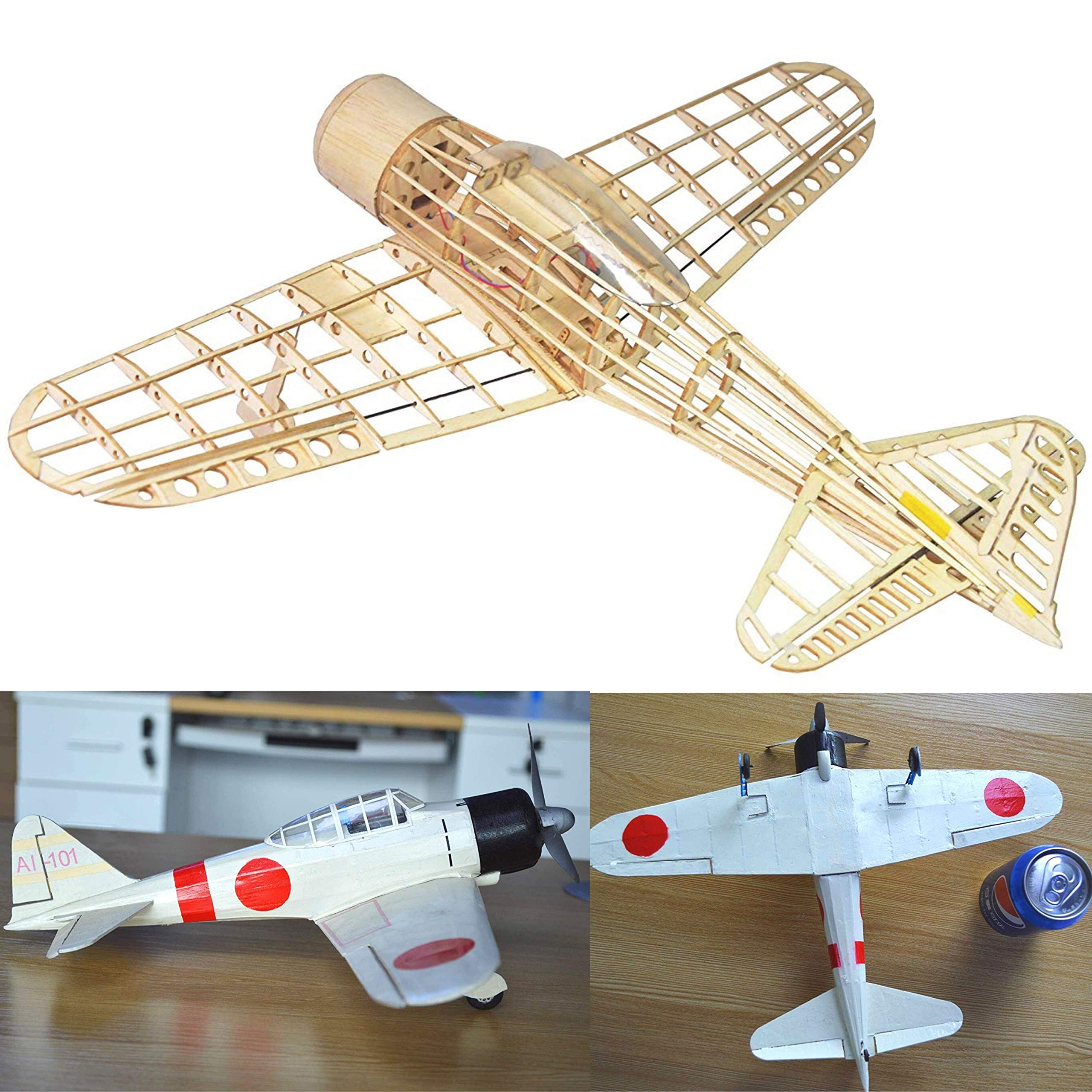 Mitsubishi A6M2 Zero Fighter Slow Flyer Kit pour modèle d'avion, échelle 1:30, envergure 400 mm, kit de Construction de modèle d