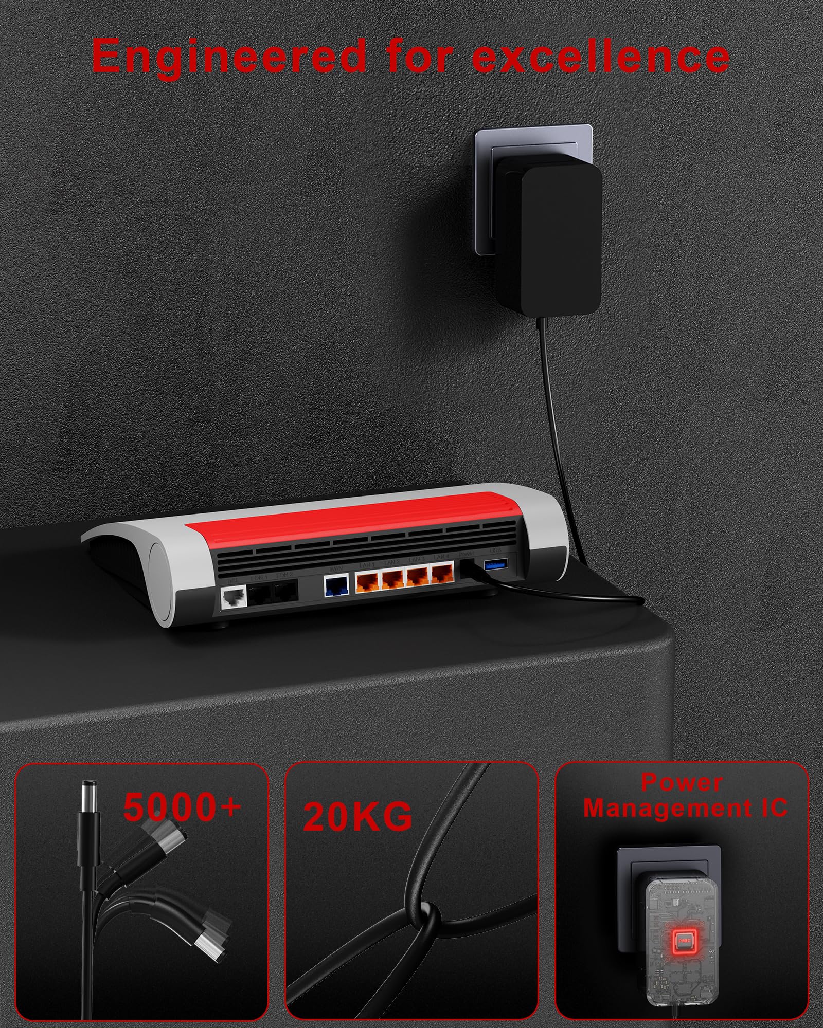 12 V, 3A, 2 A, 1 A, zasilacz do taśm LED, routera, ekran LCD TFT, radio, pilot do telewizora TV, transformatory 36 W AC DC Zasilacz sieciowy ładowarka DC 5,5 mm 1,5 m