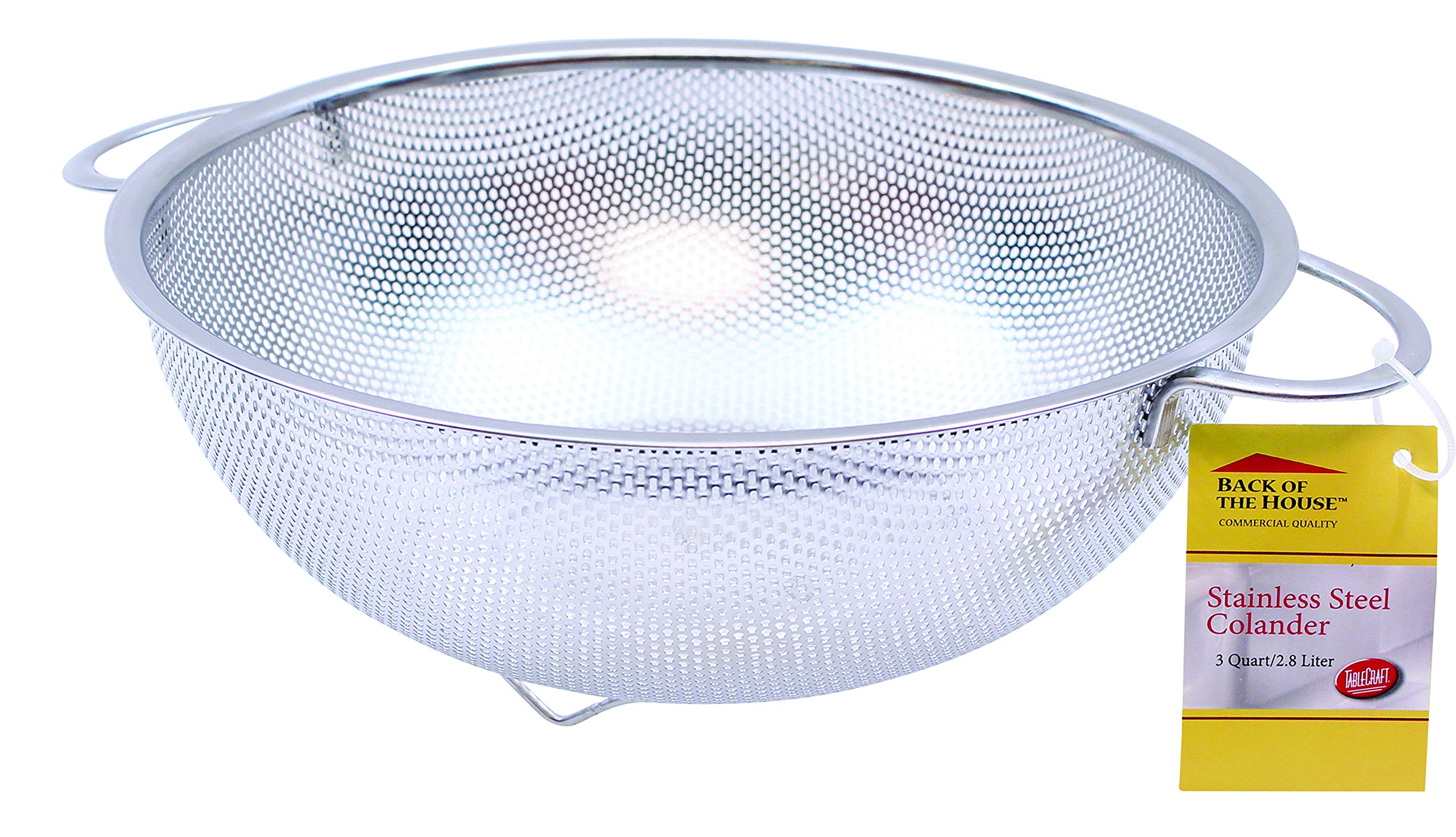 Colador de 3 cuartos de galón con asas, acero inoxidable (H903BH)