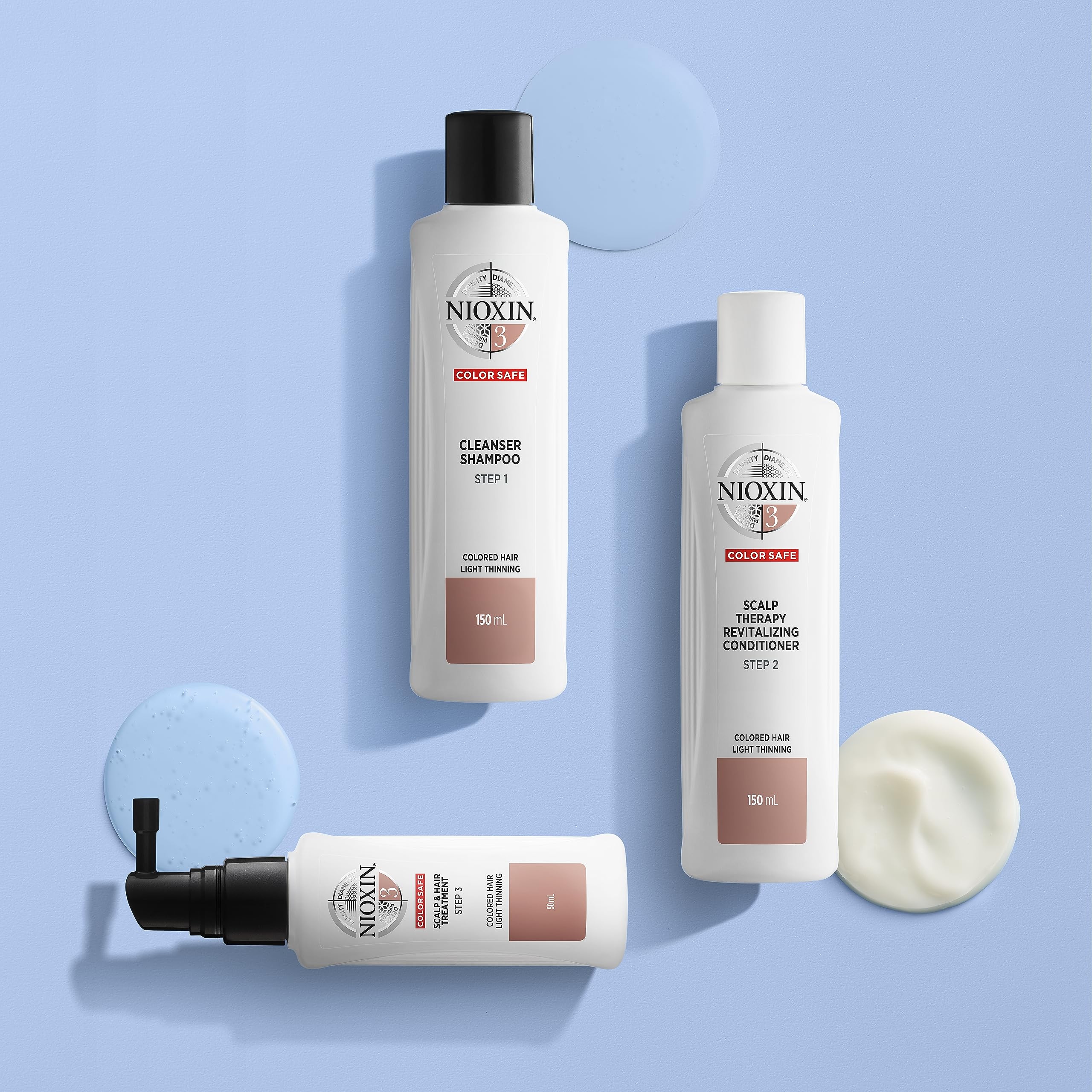 Nioxin Sistema 3, Cabello coloreado ligeramente debilitado, Champu+Acondionador+Tratamiento