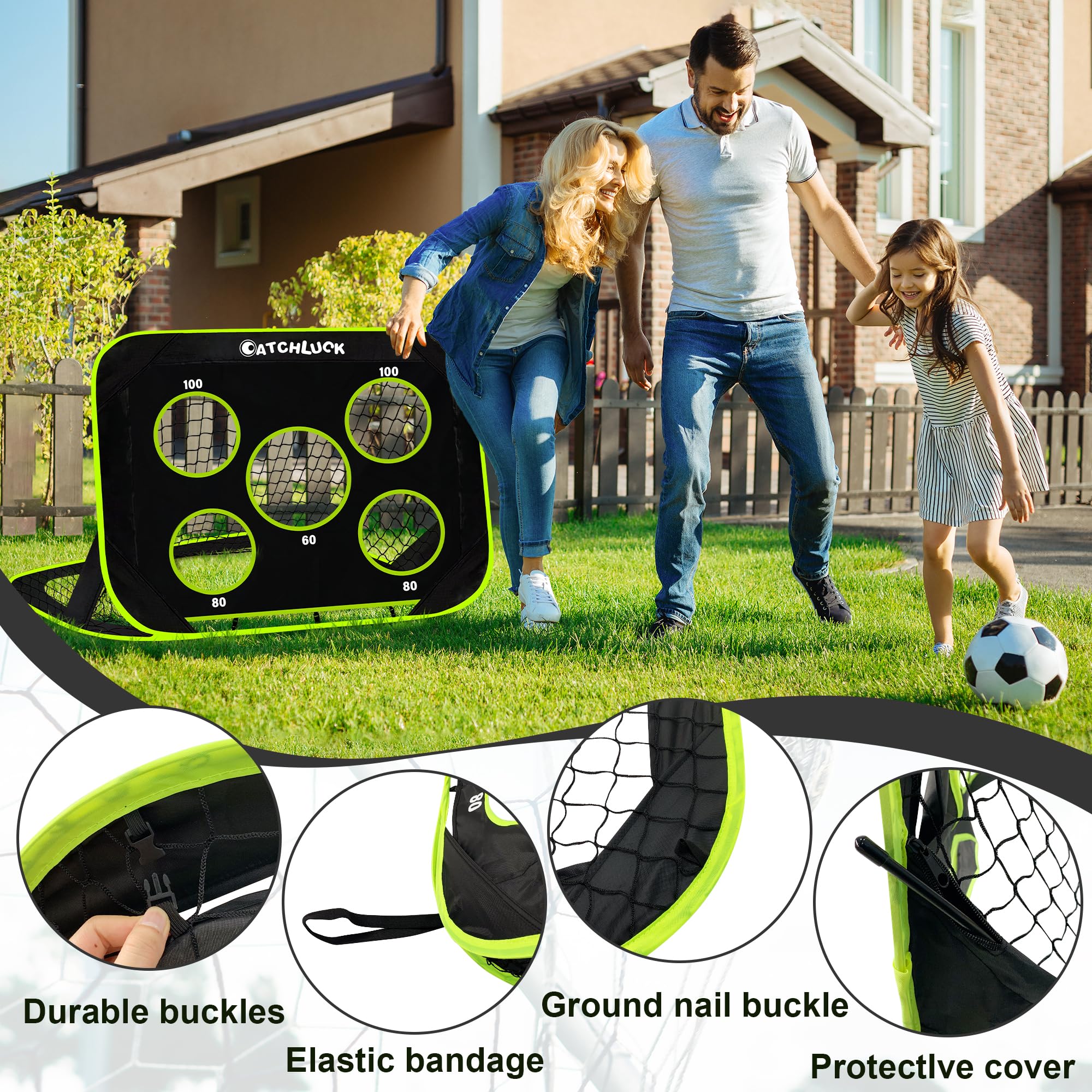 Siatki piłkarskie Pop Up Kids Football Goal, czarne
