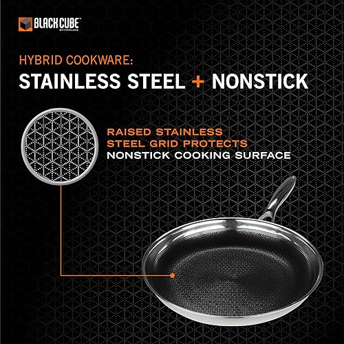 Miniatura 2 de Black Cube Sartén de liberación rápida con tapa de vidrio templado, 11 pulgadas