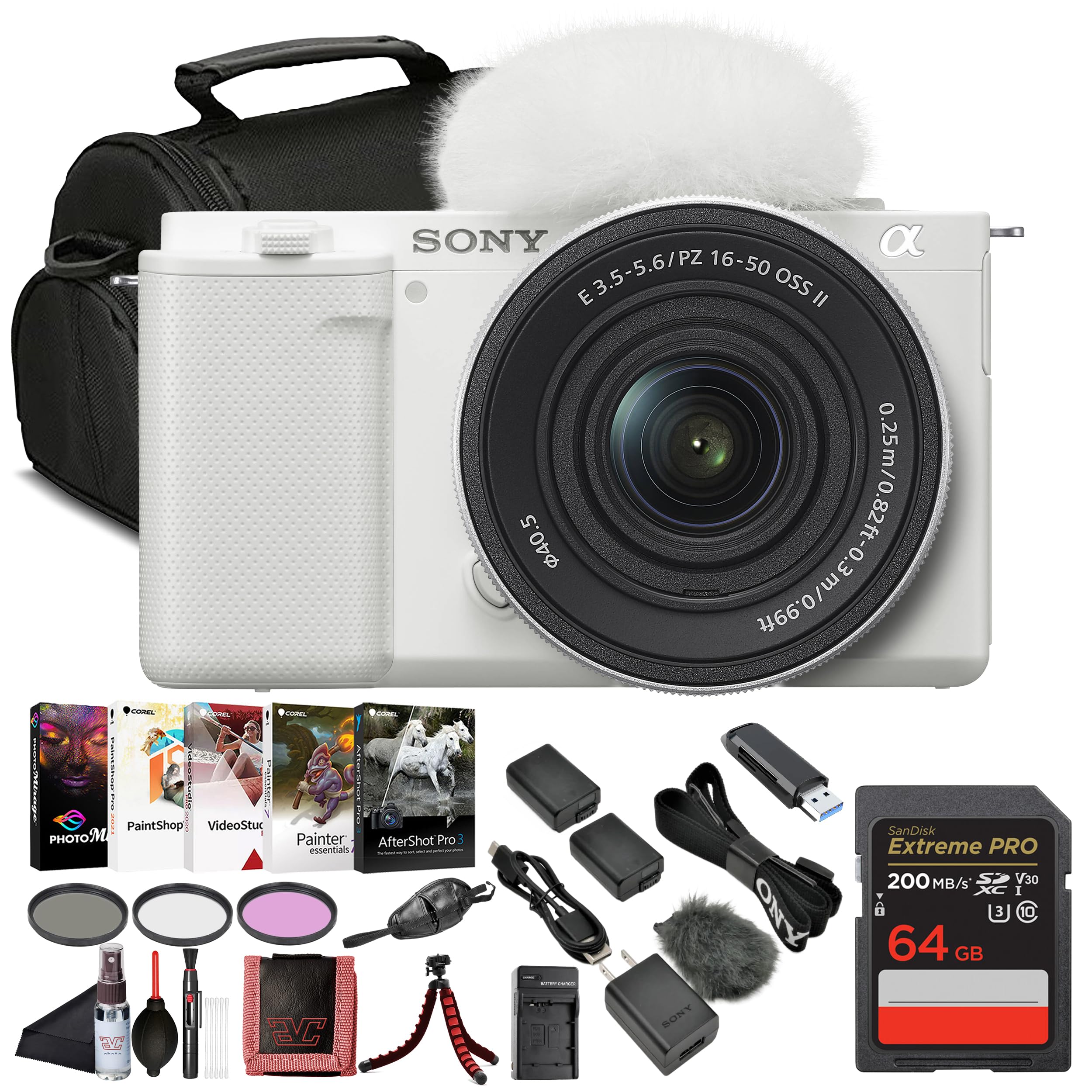 Amazon | Sony ZV-E10カメラ 16-50mmレンズ&写真ソフトウェア (白