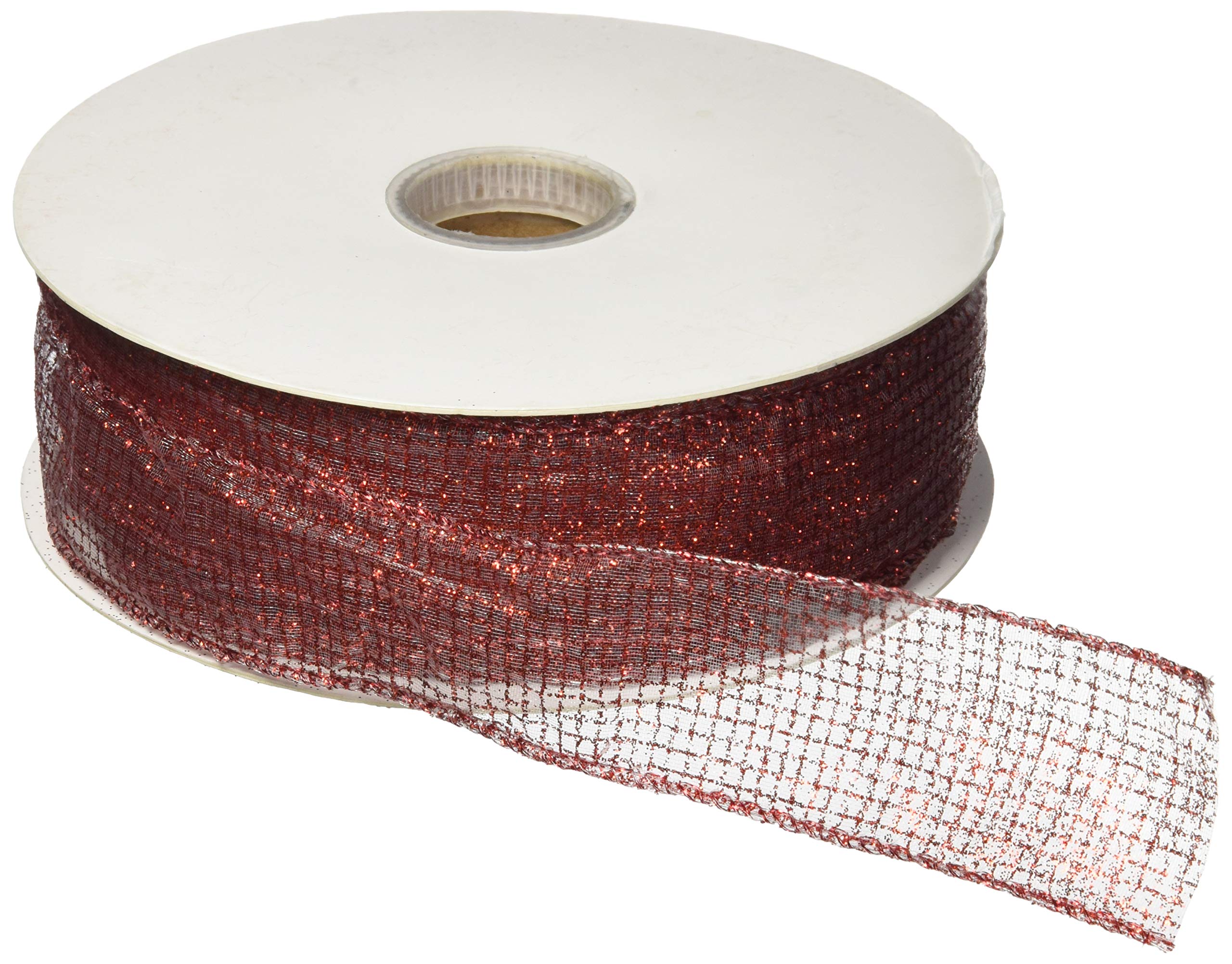 Ruban cosmique rouge 7435 de 3,8 cm au fini textile remarquable
