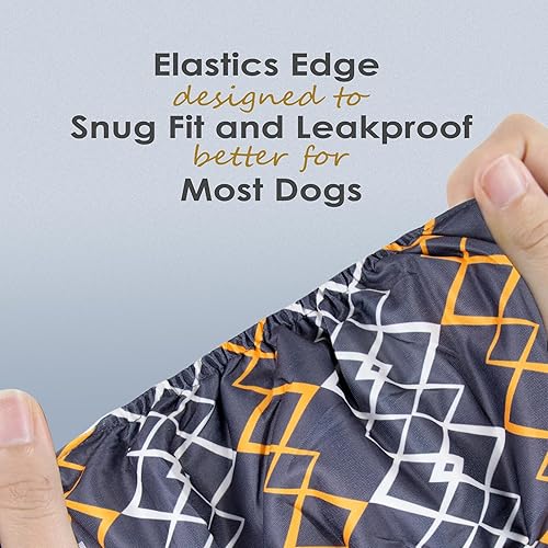 Miniatura 9 de wegreeco Pañales lavables para el vientre para perros machos (patrón elegante), paquete de 3  Pañales lavables para perros machos, pañales para