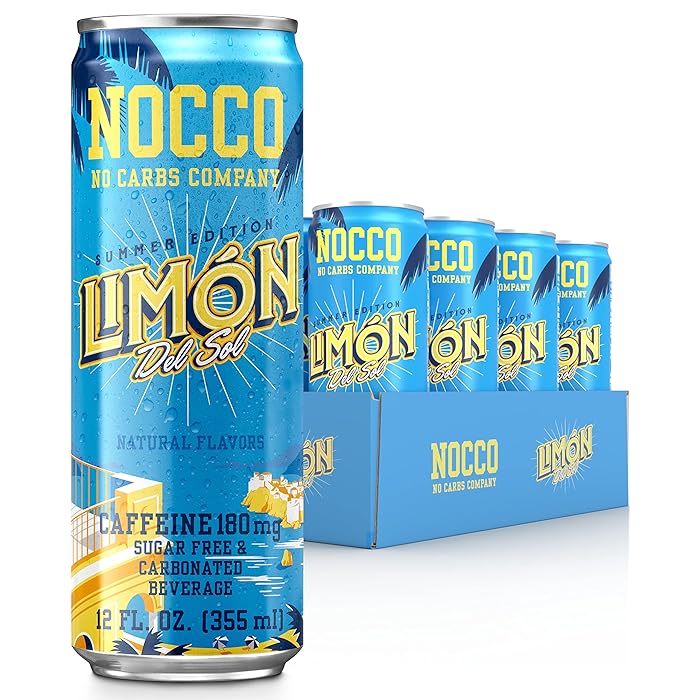 Buy NOCCO BCAA Energy Drink Limón Del Sol 12 Fl Oz, Pack of 12