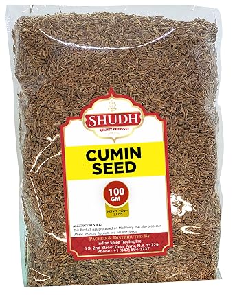 SHUDH CUMIN SEED 3.5 Oz Bag 100gm | Jeera التوابل الهندية الكاملة كلها طبيعية | نباتية | صديقة للجلوتين | غير معدلة وراثيًا | أصل هندي