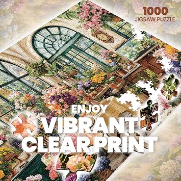 Jigsaw Puzzles for Adults 1000, Spring Flower Greenhouse Puzzle