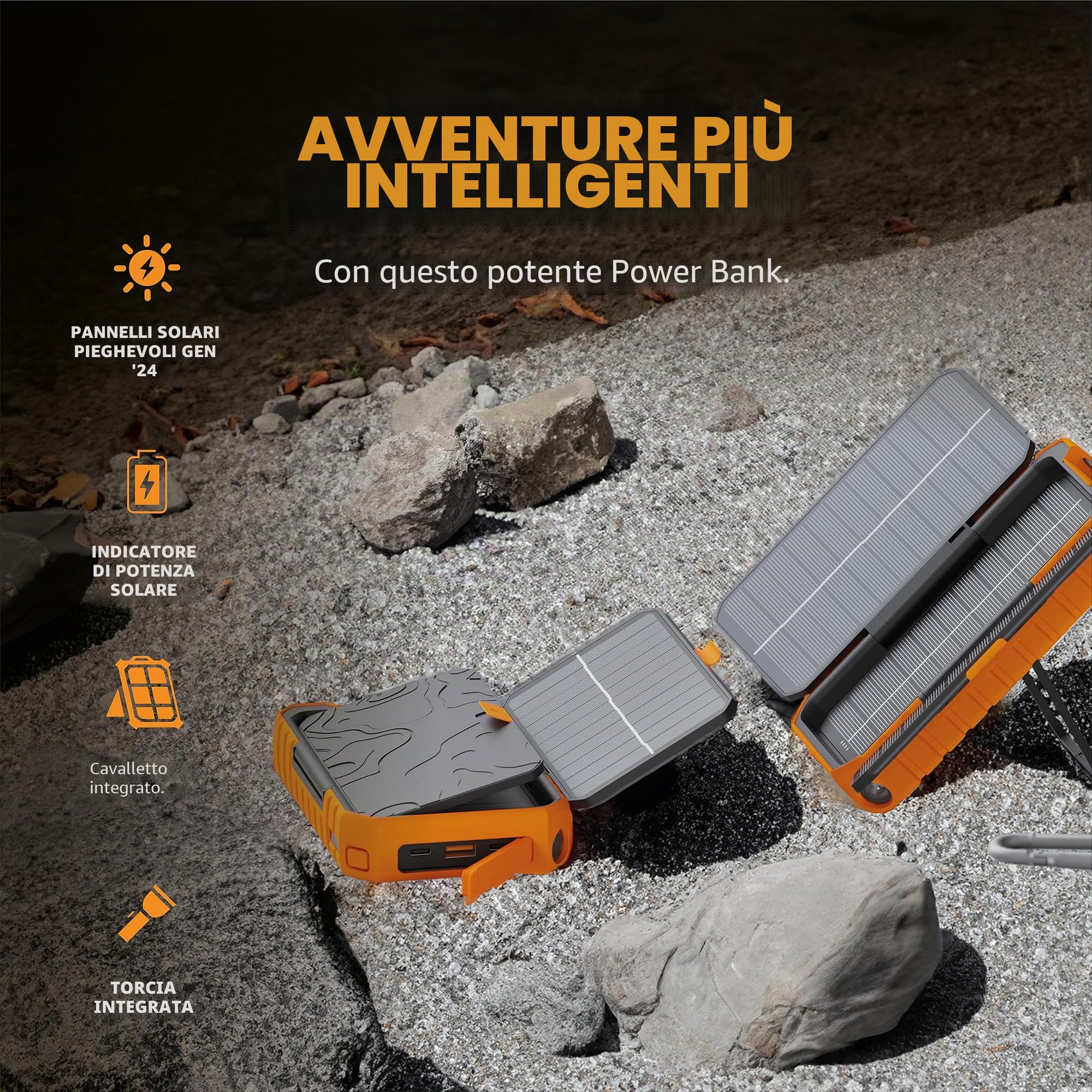 Xtorm Rugged Solar Power Bank 10000mAh 20W USB-C PD plastica riciclata rugged IP65 con pannelli solari Gen 24 XR203