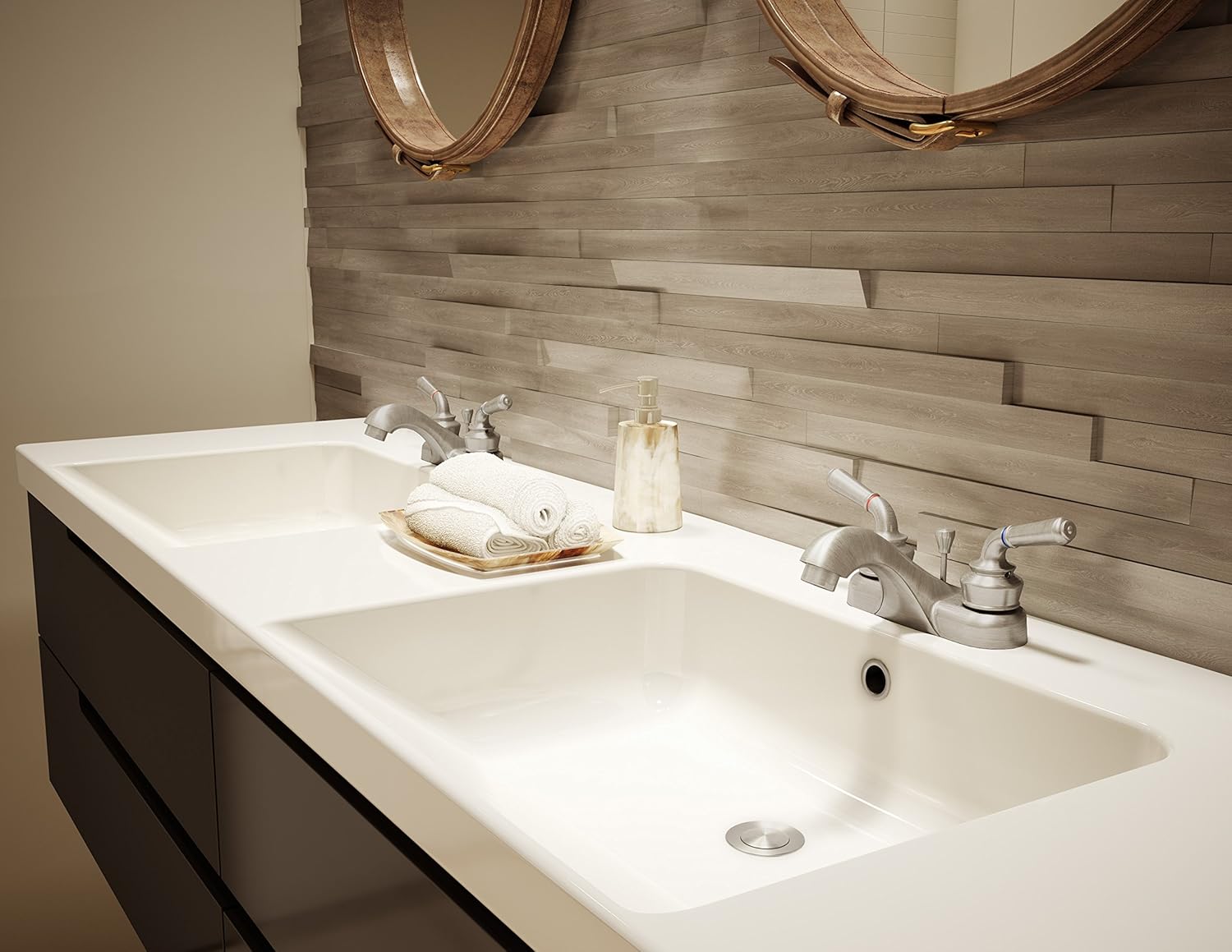 Flash Deals - 60% OFF Symmons SLC-9612-STN-1.5 Origins 4 in. Centerset 2-Handle Bathroom Faucet with Drain Assembly in Satin Nickel (1.5 GPM)