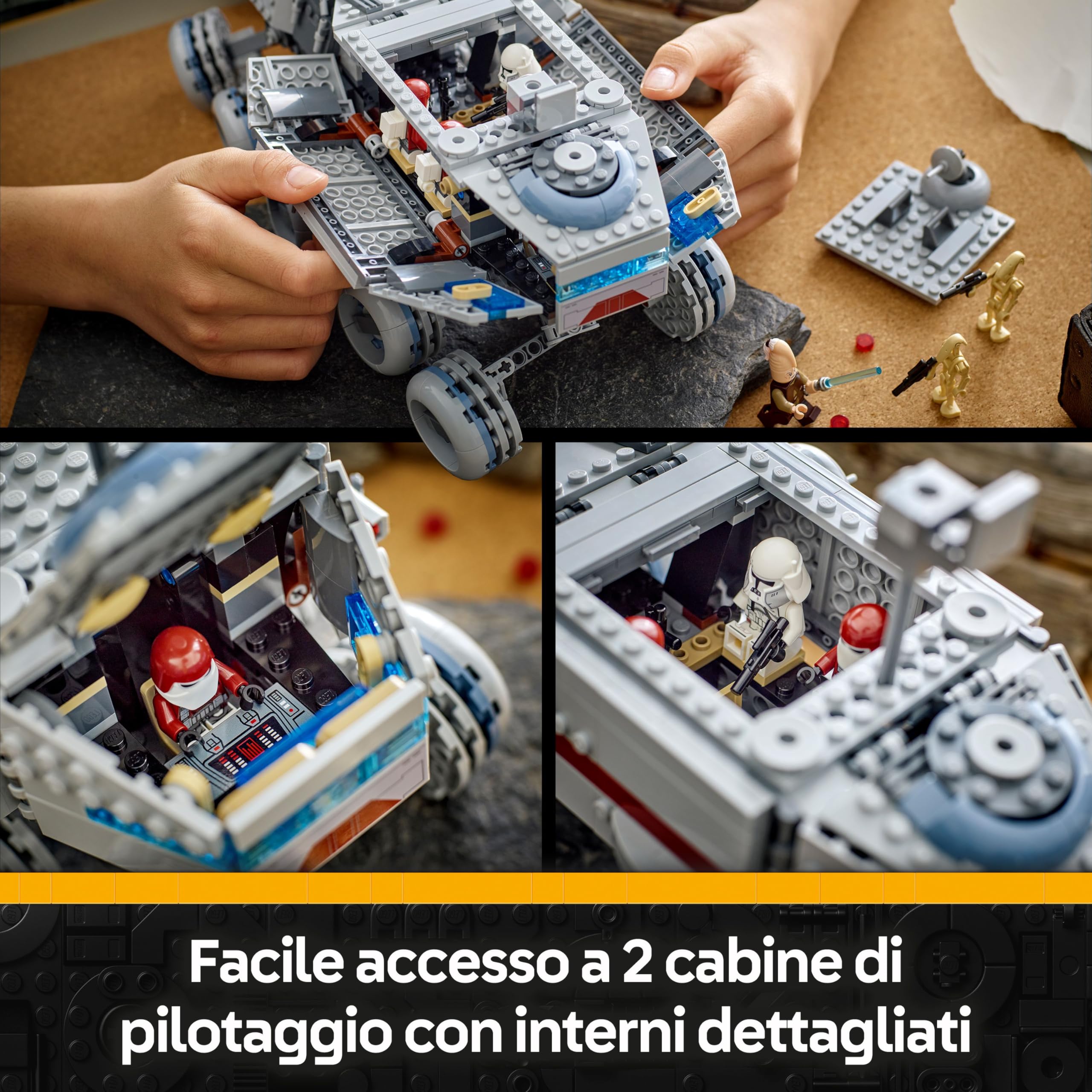 LEGO Star Wars 75413 Republic Juggernaut - Camion Giocattolo da Costruire con 3 Figure di Droidi e 5 Minifigure tra cui Ki-Adi-Mundi con Spada Laser, Regalo per Bambini e Fan 9+ delle Guerre dei Cloni