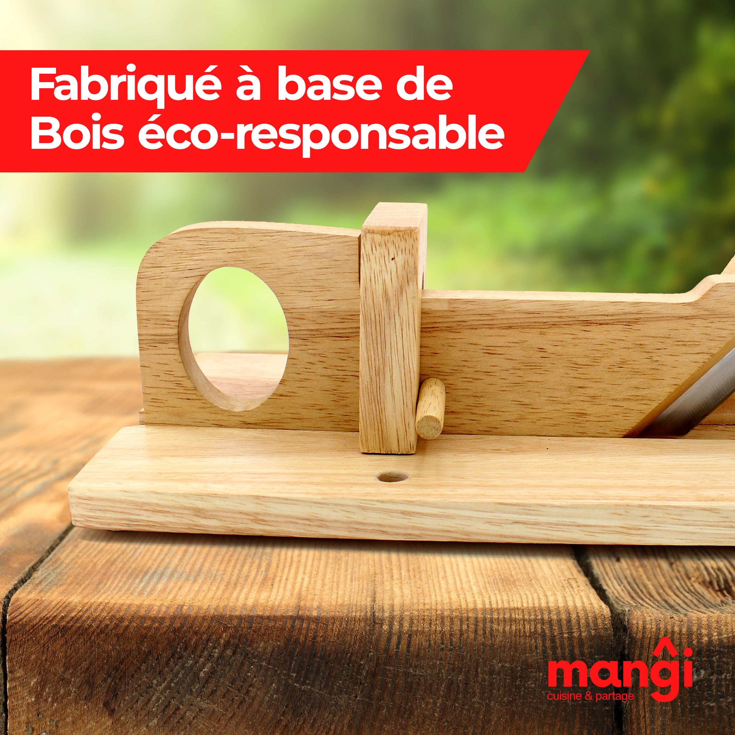 Trancheuse à Saucisson Mangi - Guillotine En Bois éco-responsable Pour Apéro Et Fromage
