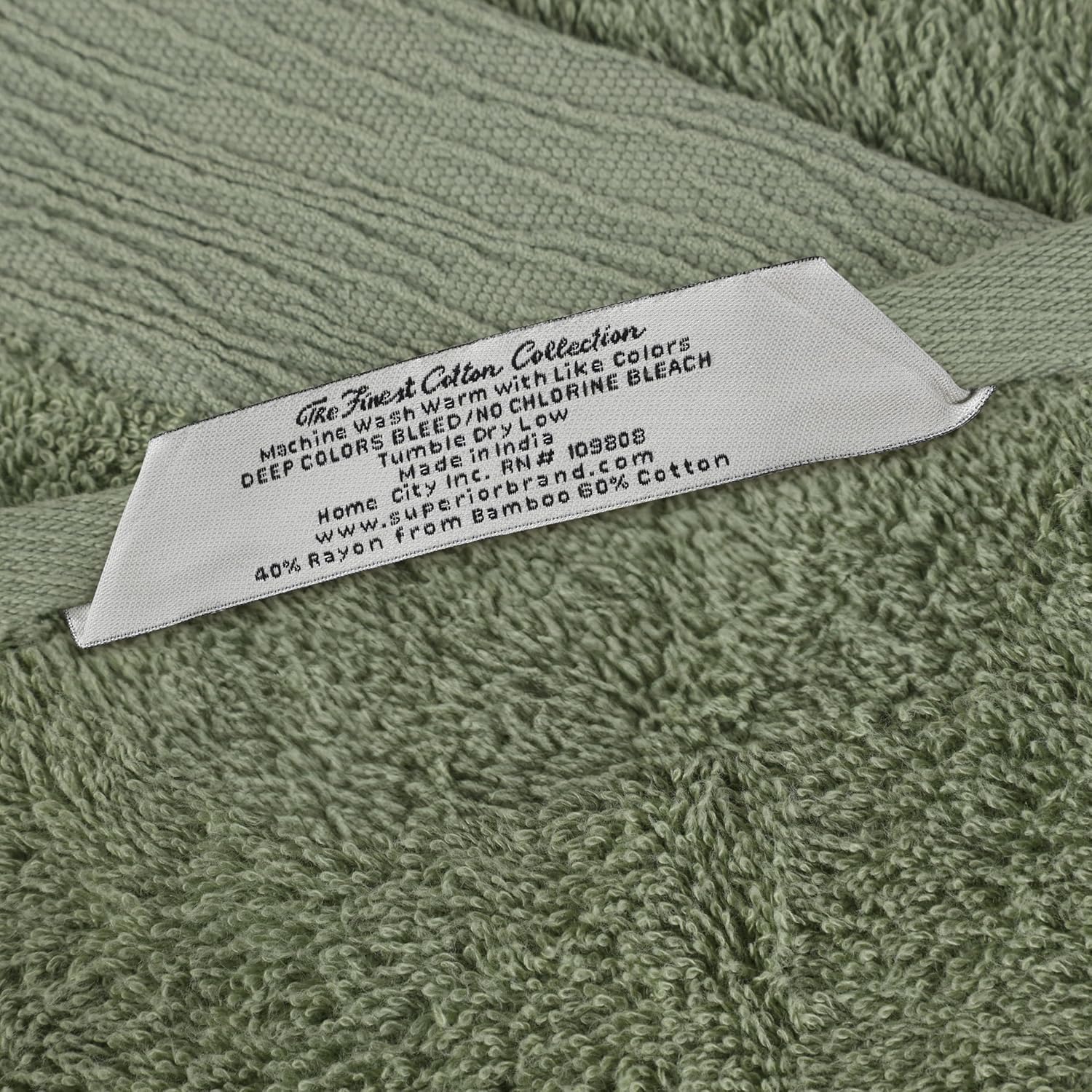 Superior Rayon from Bamboo Blend 3-Piece Towel Set, Luxury Quick Dry, Bathroom Essentials, Shower, Spa, Plush Soft Absorbent Towels, Includes 1 Bath, 1 Hand, 1 Washcloth/Face Towel, Green - Image 11