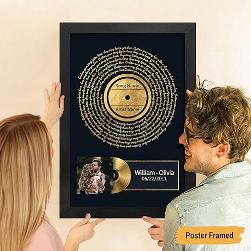 Vista 193 de VICILO Póster musical personalizado con letras de canciones, decoración sentimental perfecta, regalo de San Valentín para él, regalos de novio