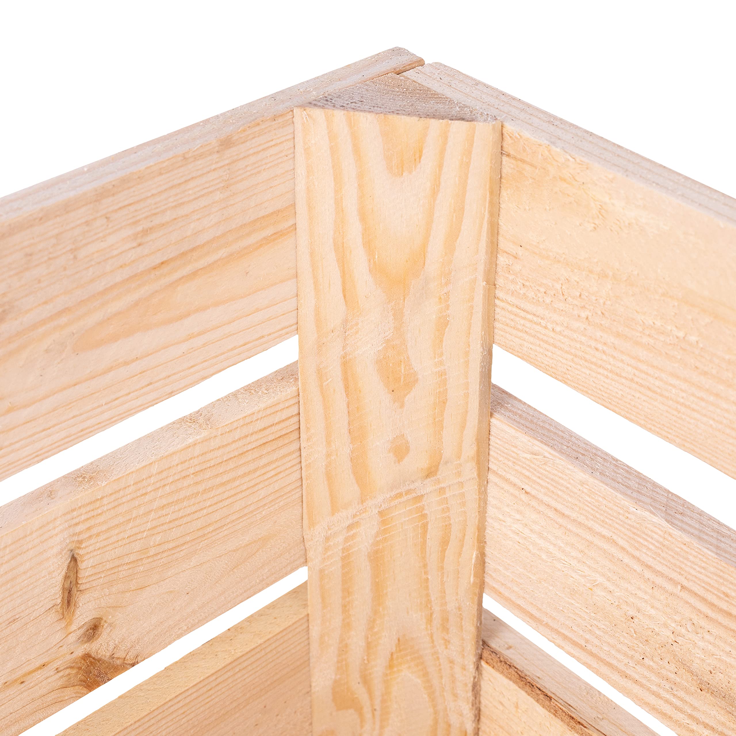 Creative DECO 3 x Cajas de Madera Natural Decorativa | 50 x 40 x 30 cm | Cesta de Madera Ideal para Almacenaje Regalo Fruta Decoración Bricolaje Manualidades | Documentos Juguetes Herramientas