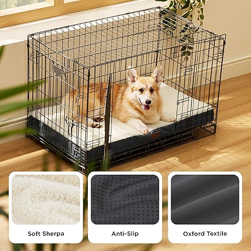 Miniatura 4 de Bedsure - Cama grande para perros para jaula - Camas planas y cómodas para mascotas con funda extraíble y lavable, alfombrilla ortopédica de espuma