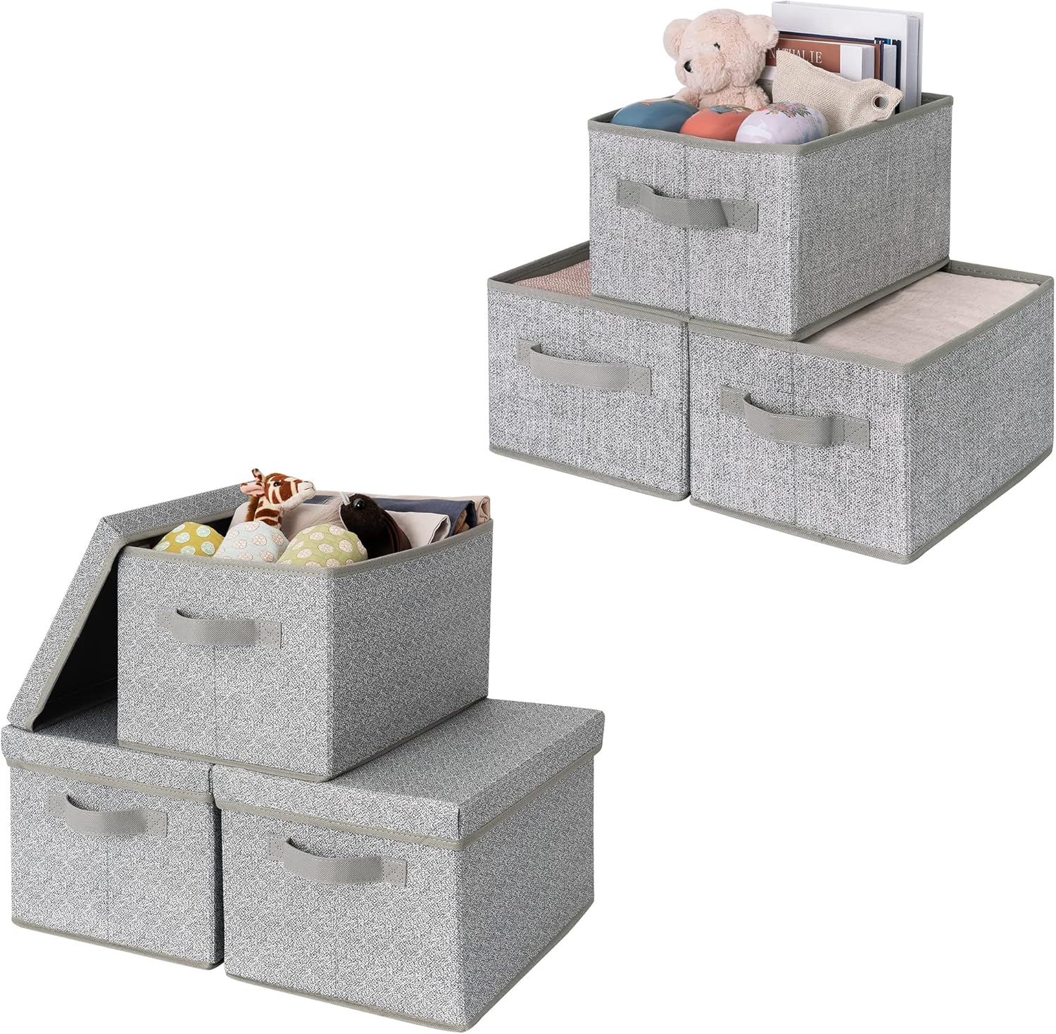 GRANNY SAYS Bundle of 3-Pack Fabric Storage Bins & 3-Pack Rectangle Lidless Storage Bins
