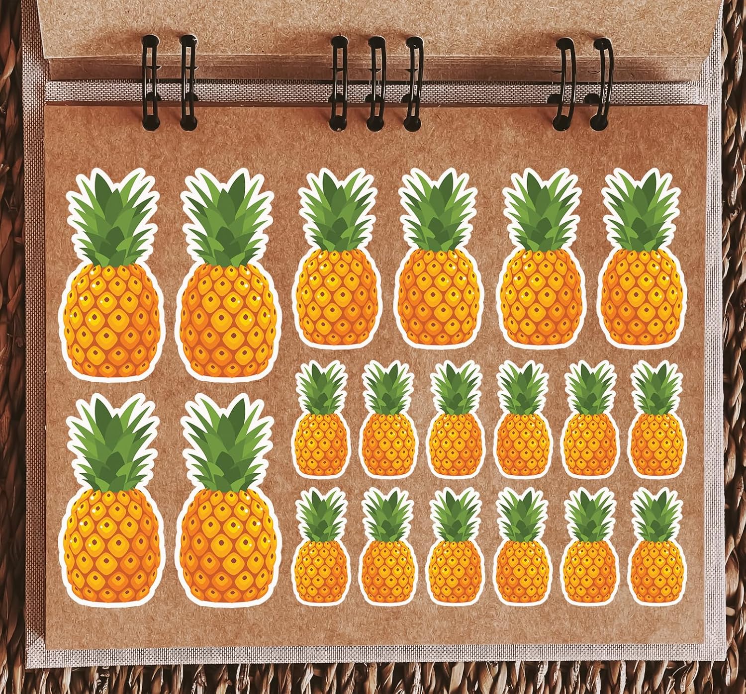 A5 Sticker Sheet Pineapple Vinyl Stickers - Fruit Food Healthy Scrapbooking Decoration Label Friend Girls Boys Cruise Aesthetic #29840