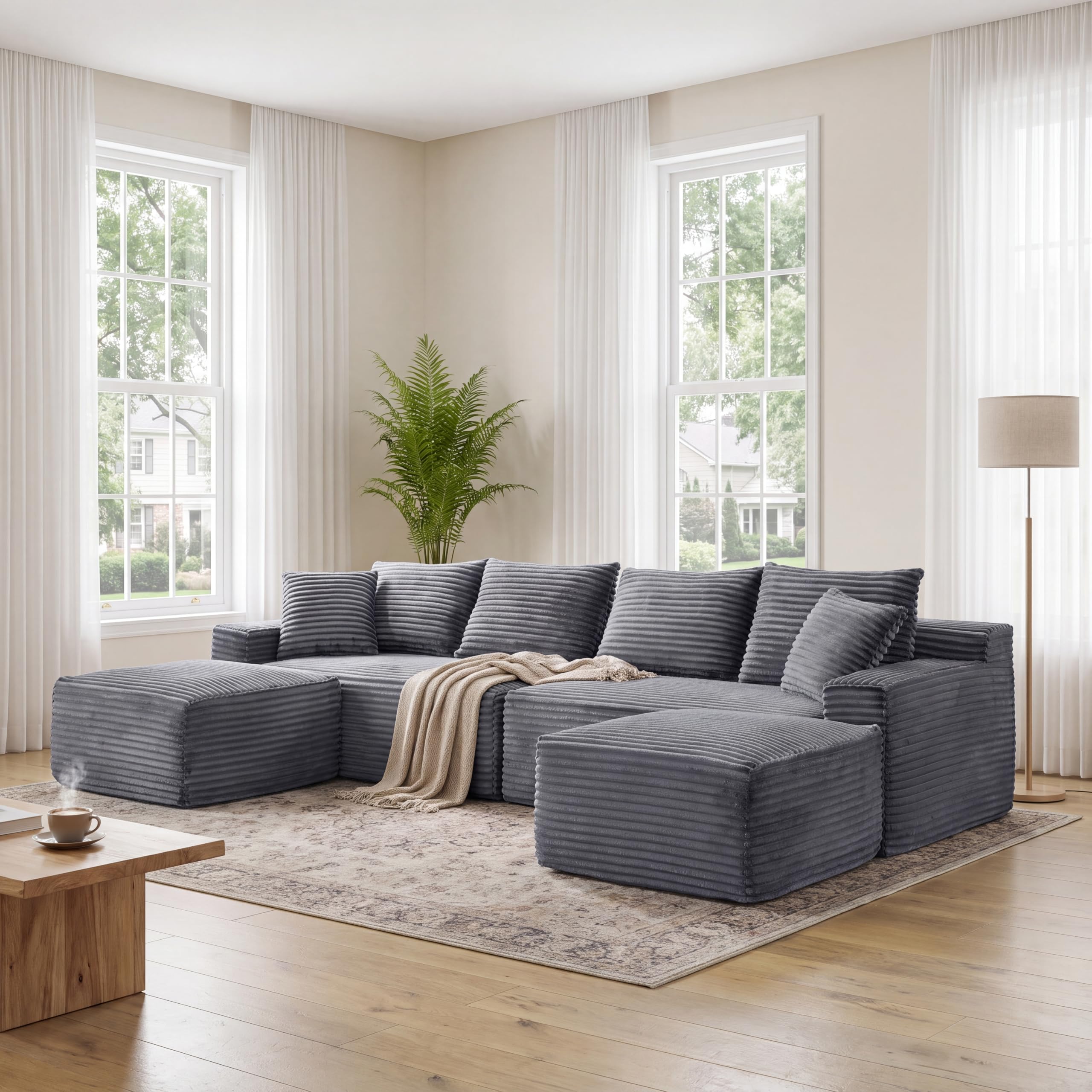 Photo 1 of ERYE 115" U-Shaped Corduroy Sectional Couch