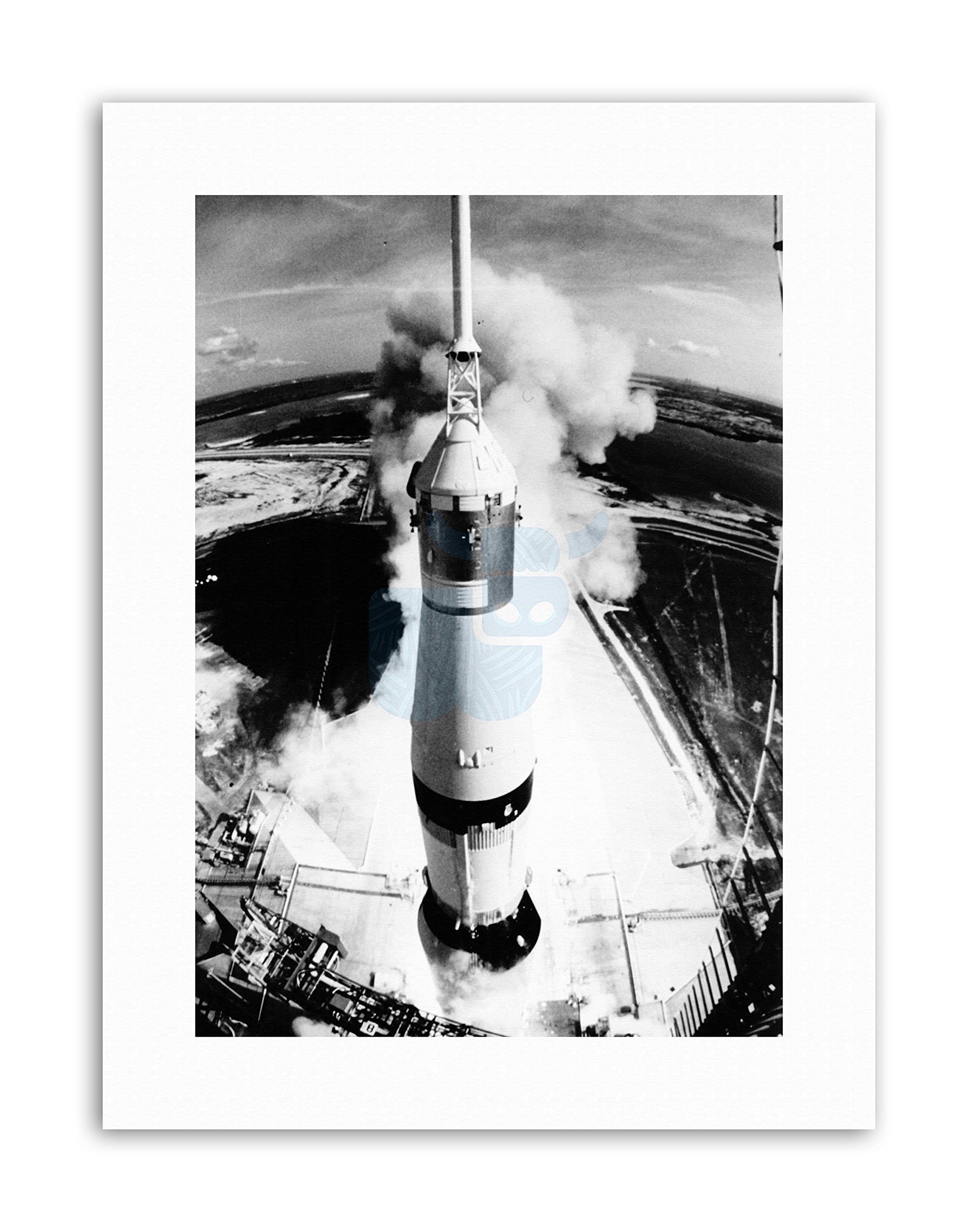 Wee Blue Coo Space Rocket Launch Saturn V Apollo 11 Thrust Blast Lift Off Canvas Art Print
